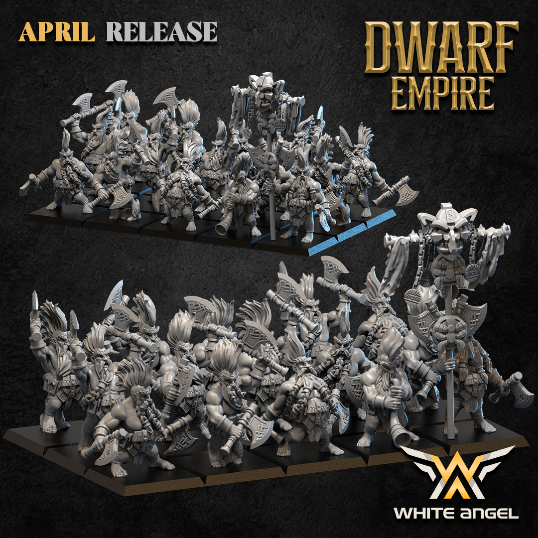 Giant Killer Unit with Command Group – Dwarf Empire – White Angel Miniatures