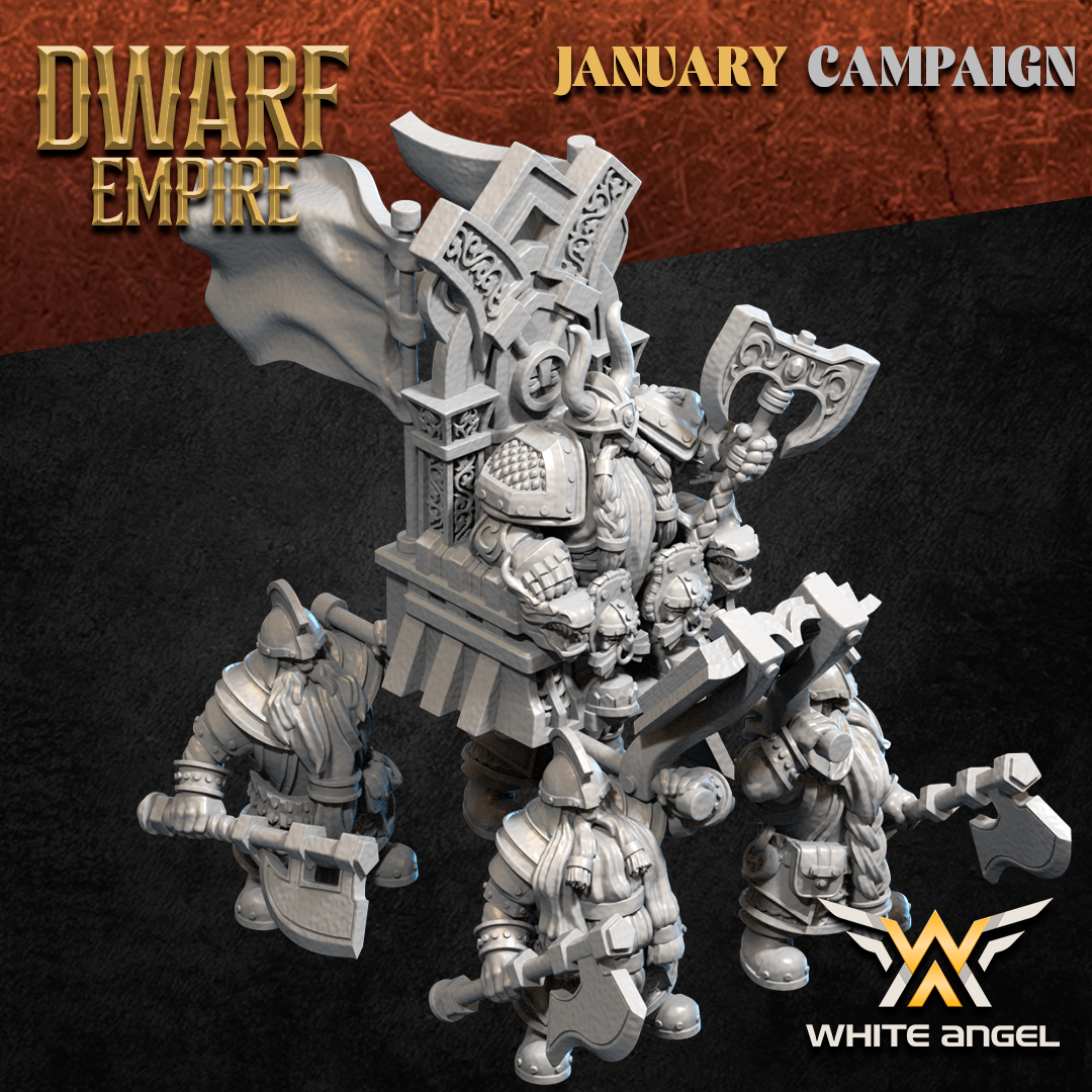 The Dwarf King on Throne – Dwarf Empire – White Angel Miniatures - Image 3