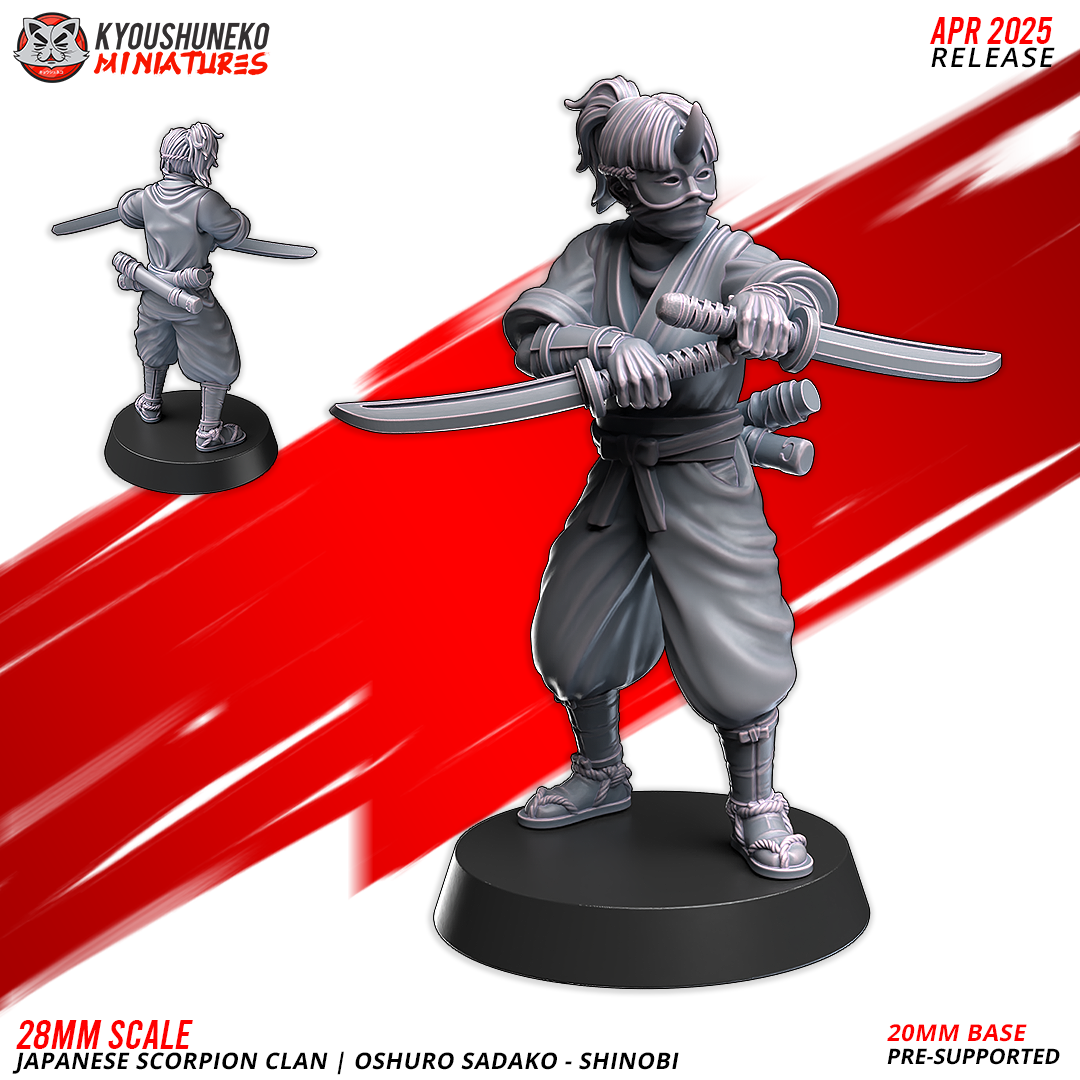 Oshura Sadako - Shinobi, Japanese Scorpion  Clan, Kyoushuneko Miniatures