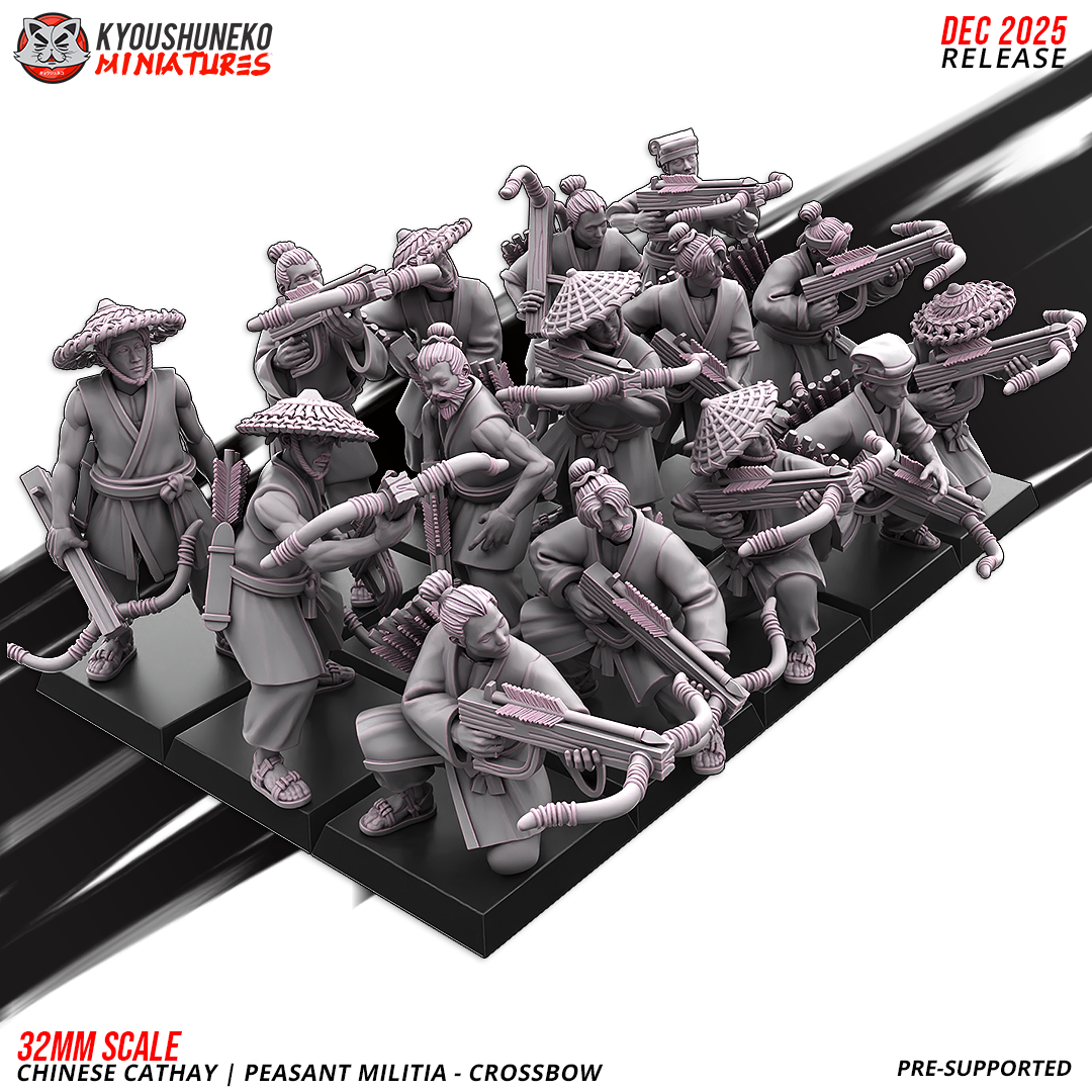 Peasant Militia with Crossbows, Chinese Cathay, Kyoushuneko Miniatures