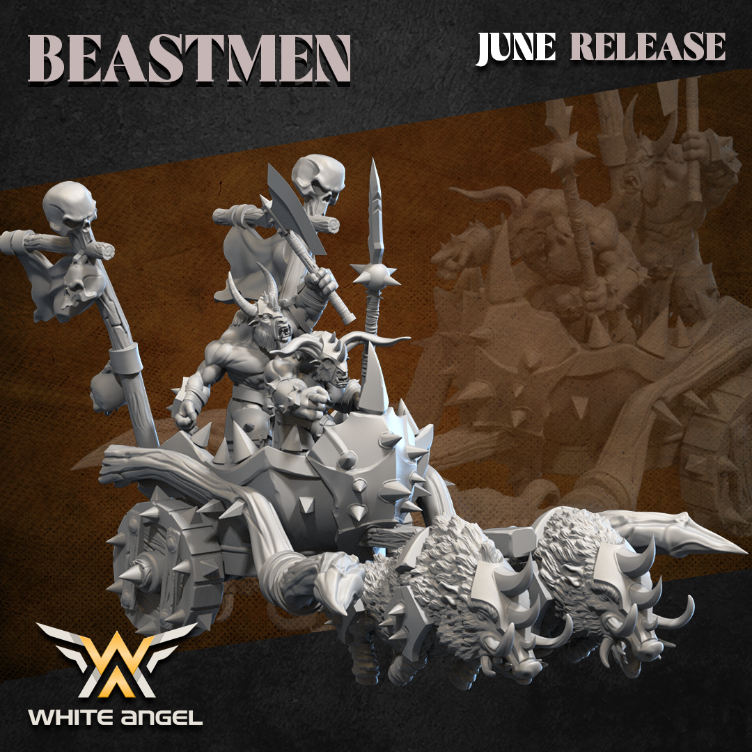 Beast Boar Chariot, Beastmen - White Angel Miniatures