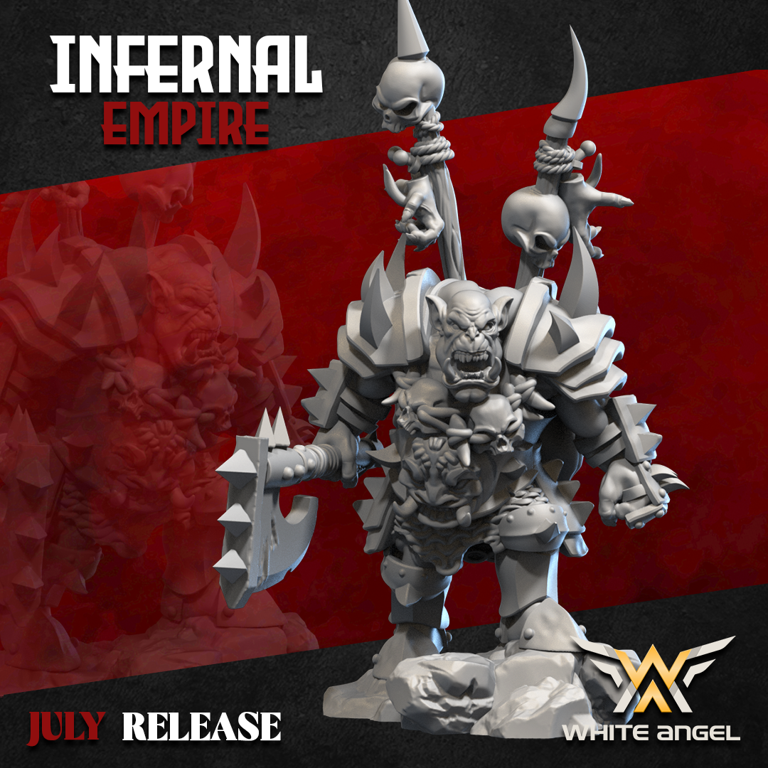 Infernal Orc Commander, Infernal Empire - White Angel Miniatures