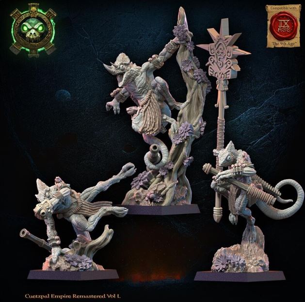 Kuaxotl Unit with blowpipes inc Command Group, Cuetzpal Empire Remastered, Lost Kingdom - Image 3
