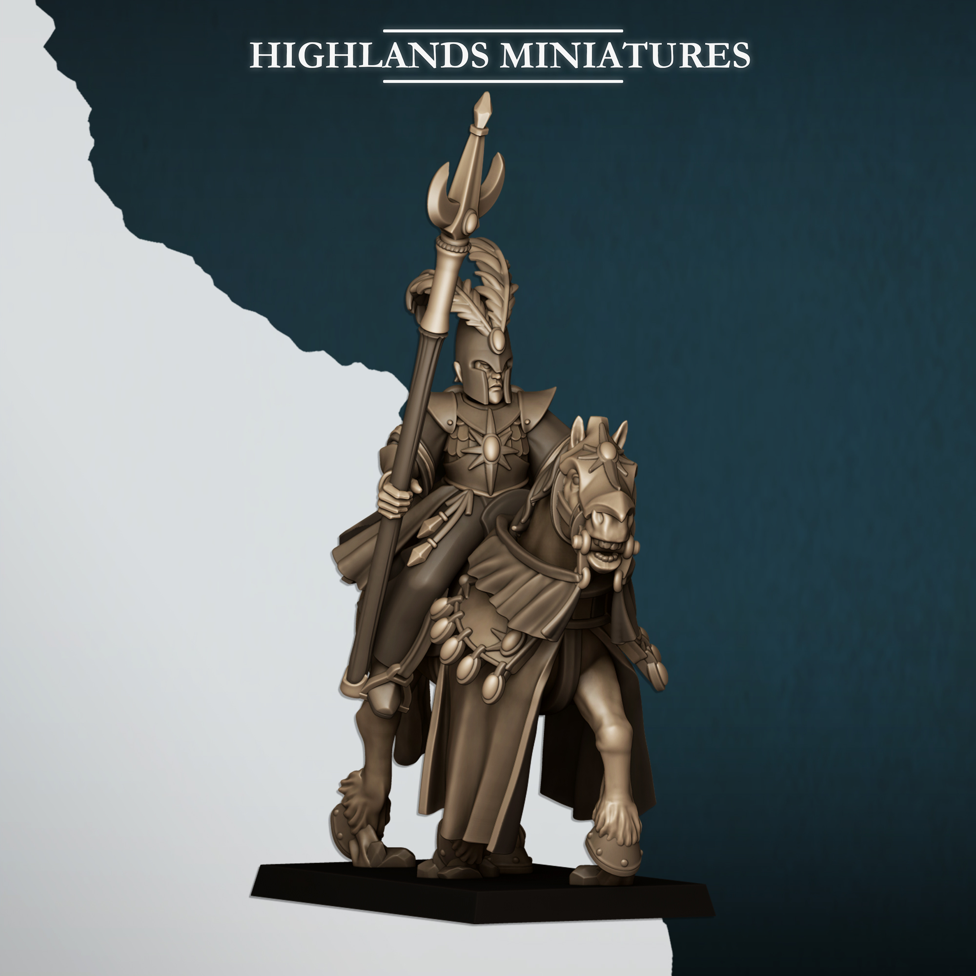 Mounted Aegean Mage, Aegean Elves - Highlands Miniatures