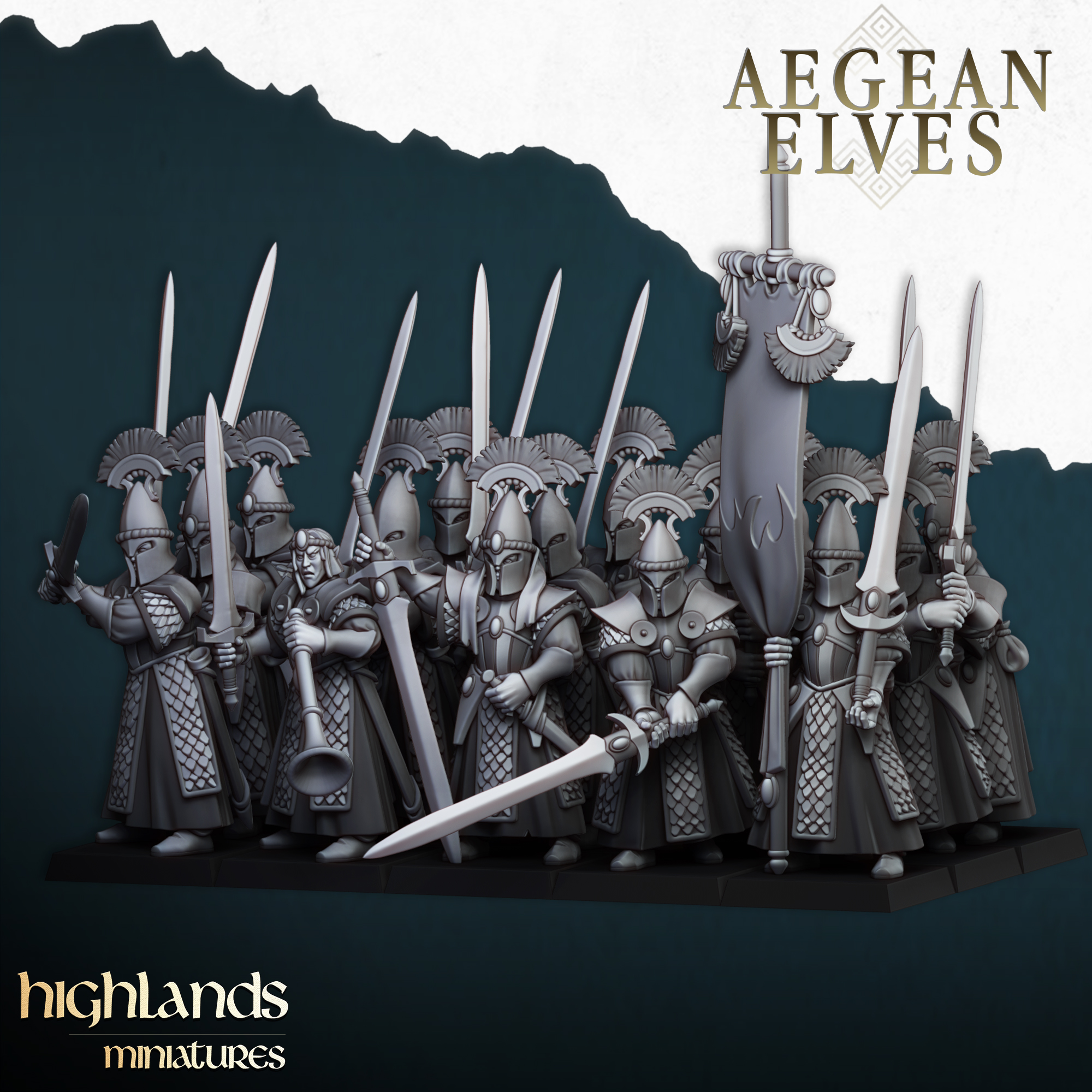 Swords of Messara, Aegean Elves - Highlands Miniatures