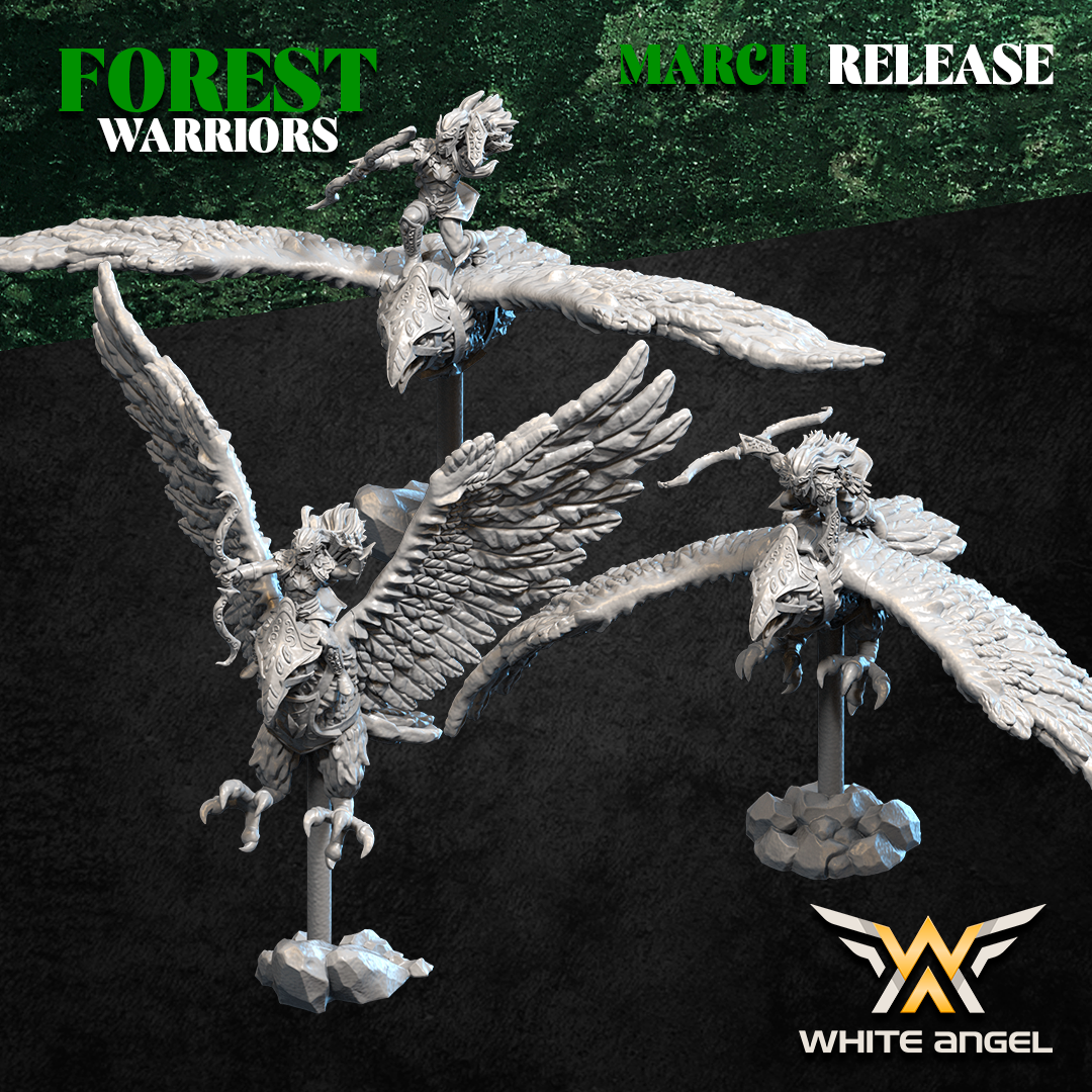Ancestral Eagle Riders, Forest Warriors - White Angel Miniatures