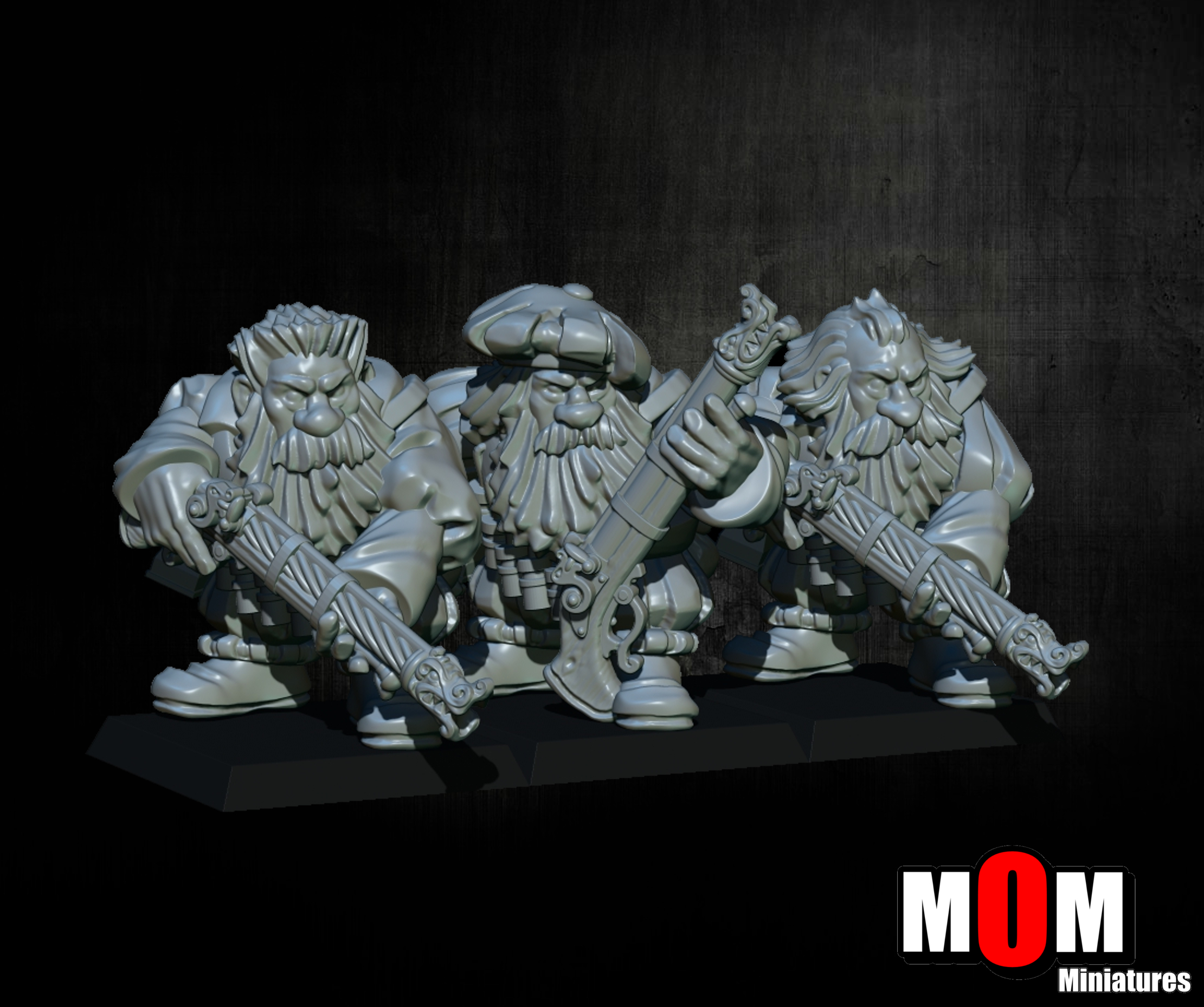 Imperial Dwarves Arquebusiers, Dwarves - MoM Miniatures