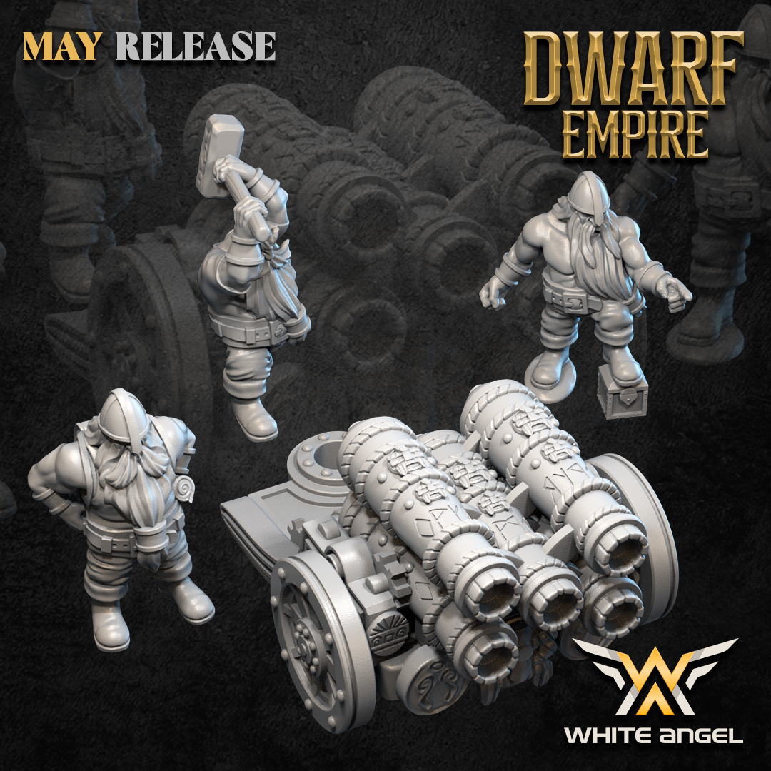 Multipyro Organ Cannon, Dwarf Empire - White Angel Miniatures