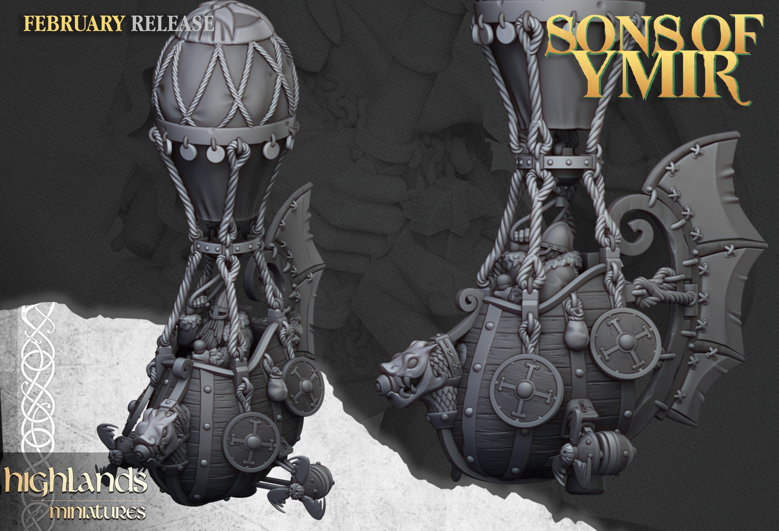 Dwarf Flying Machine, Sons of Ymir- Highlands Miniatures
