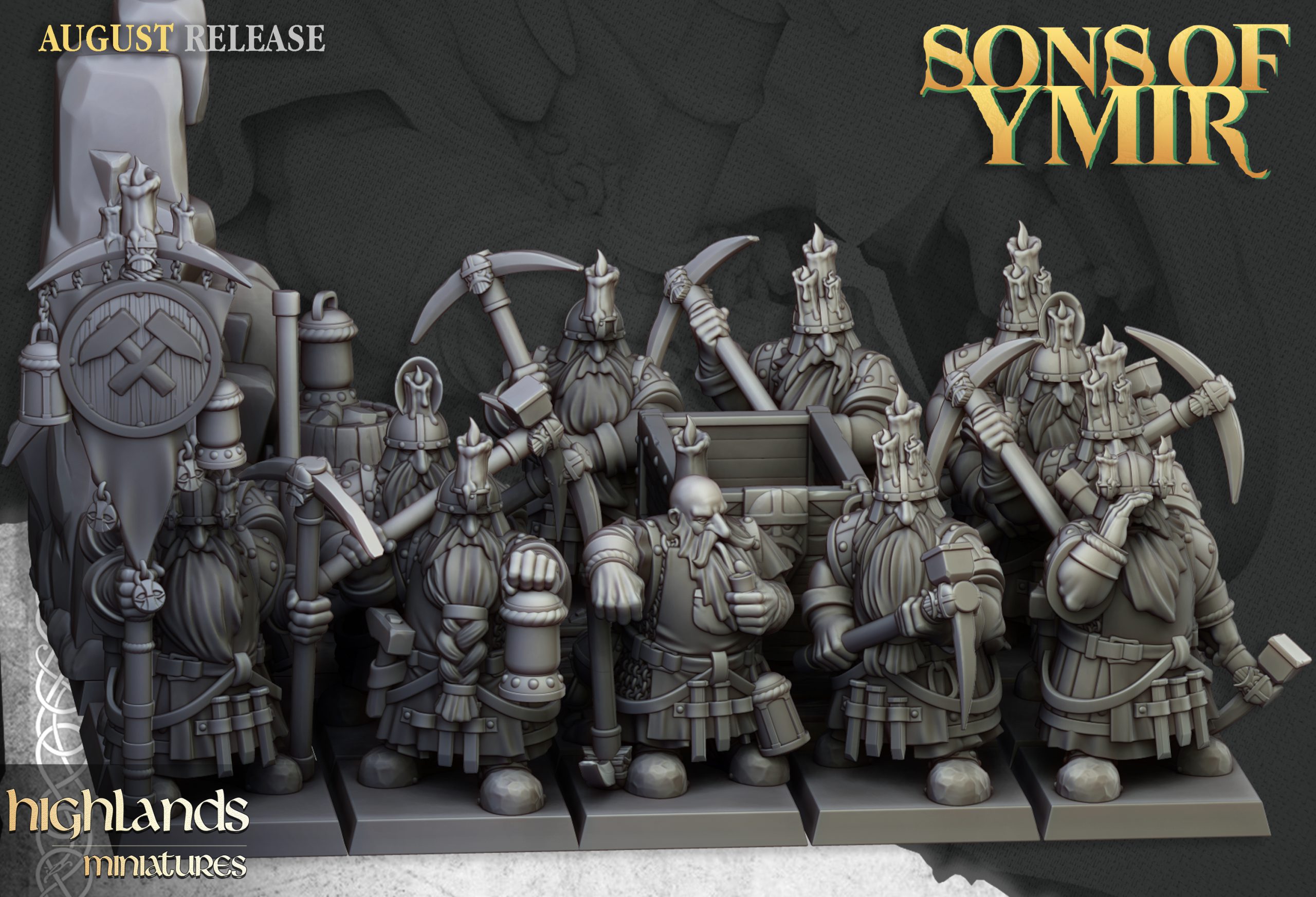 Dwarf Miners, Sons of Ymir- Highlands Miniatures