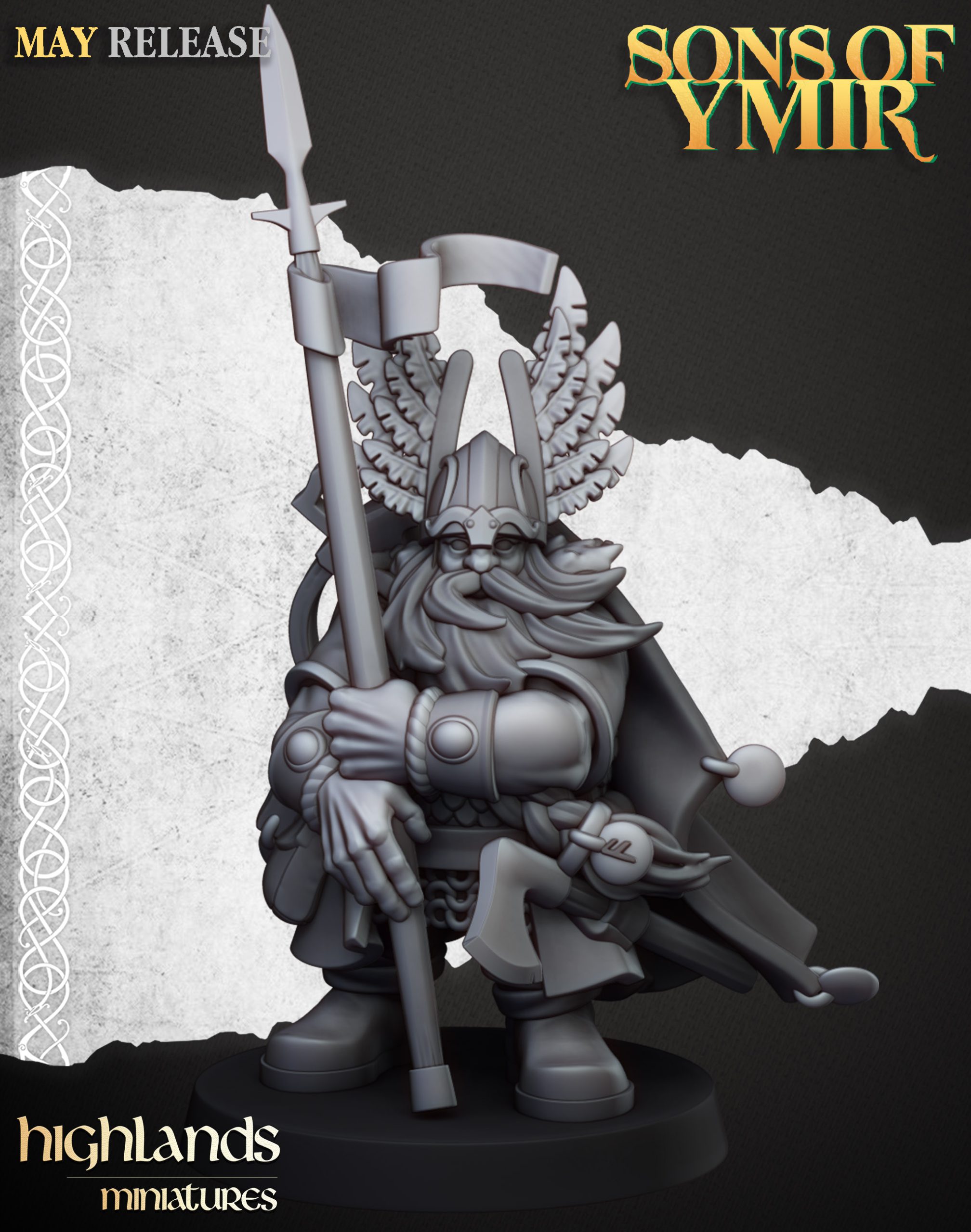 Dwarf Mountain Lord, Sons of Ymir- Highlands Miniatures