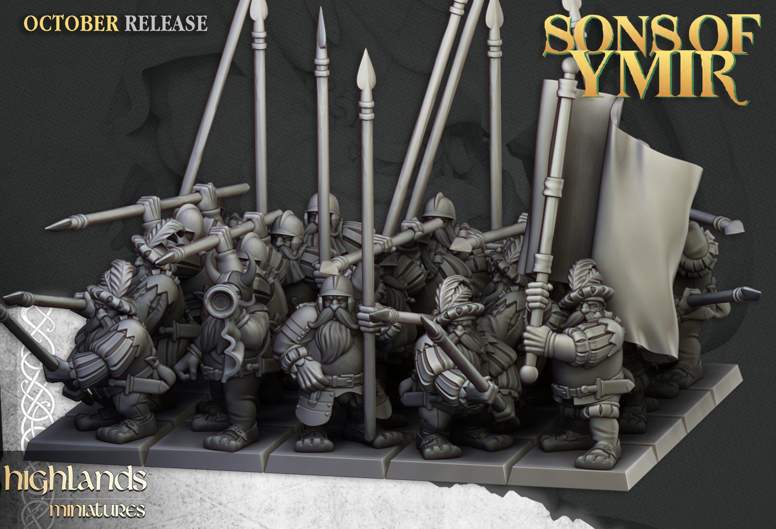 Dwarf Pikeman, Sons of Ymir- Highlands Miniatures