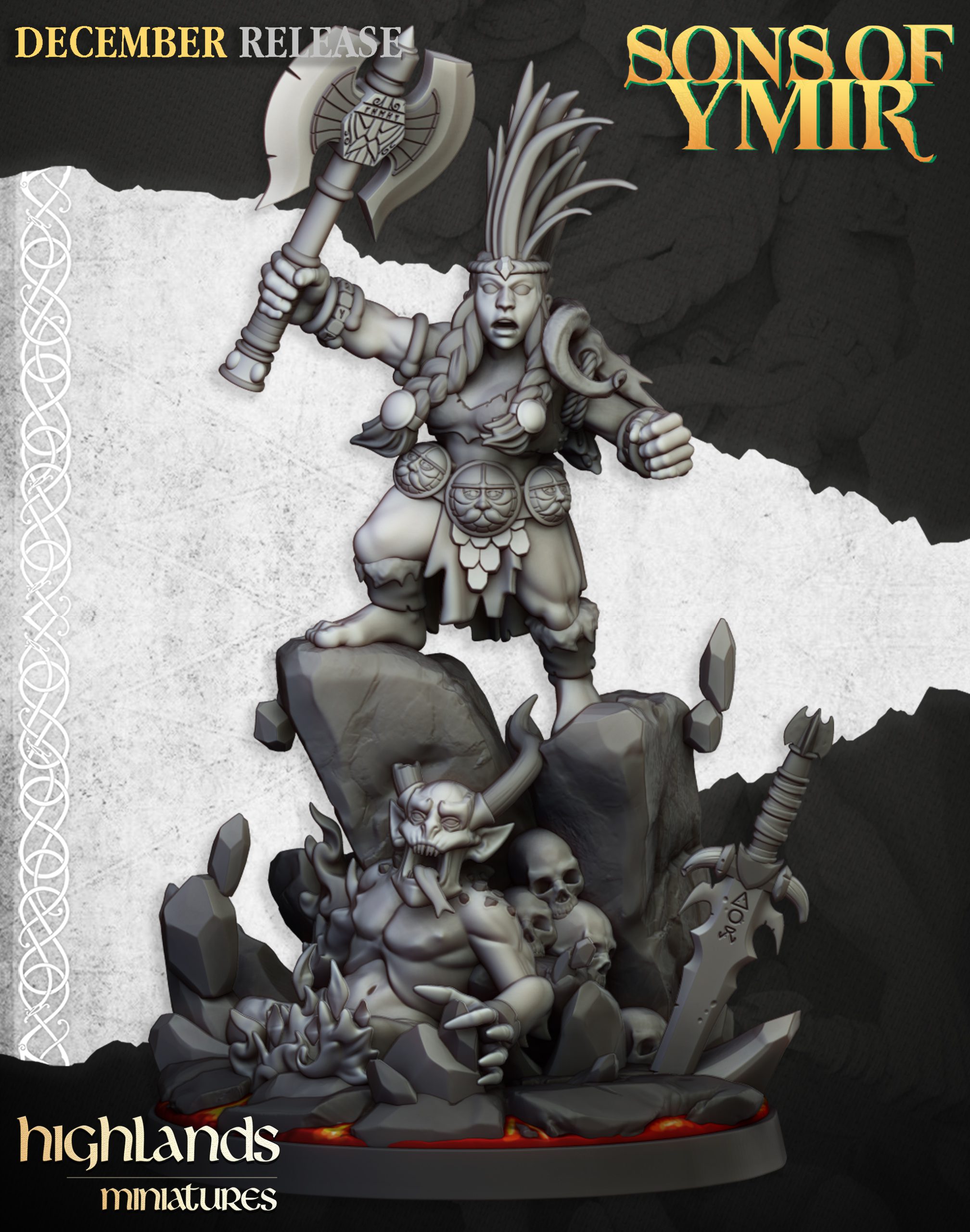 Dwarf Demonseeker Female, Sons of Ymir- Highlands Miniatures (Copy)