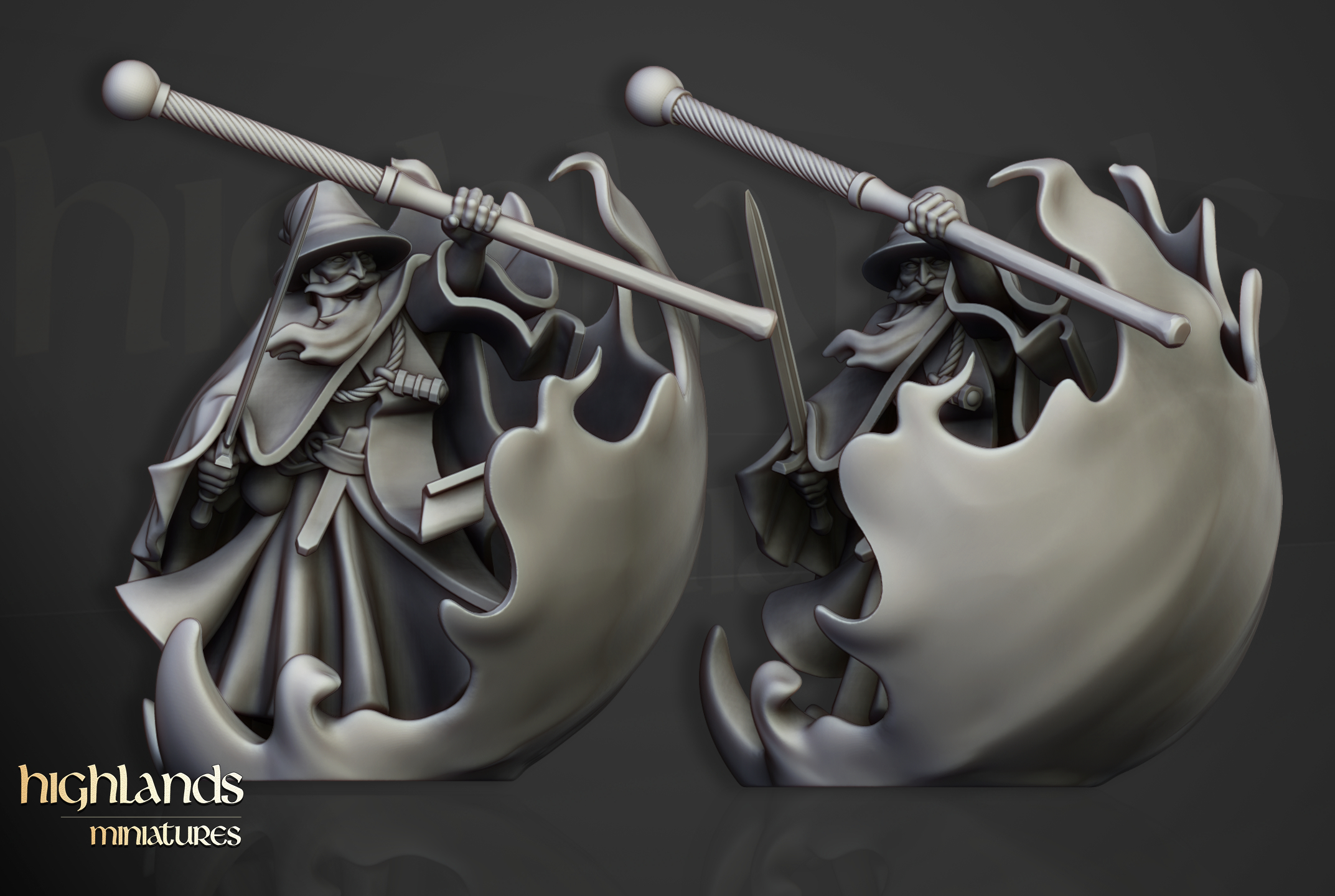 Mage of Healing with Magic Effect, Sunland- Highlands Miniatures