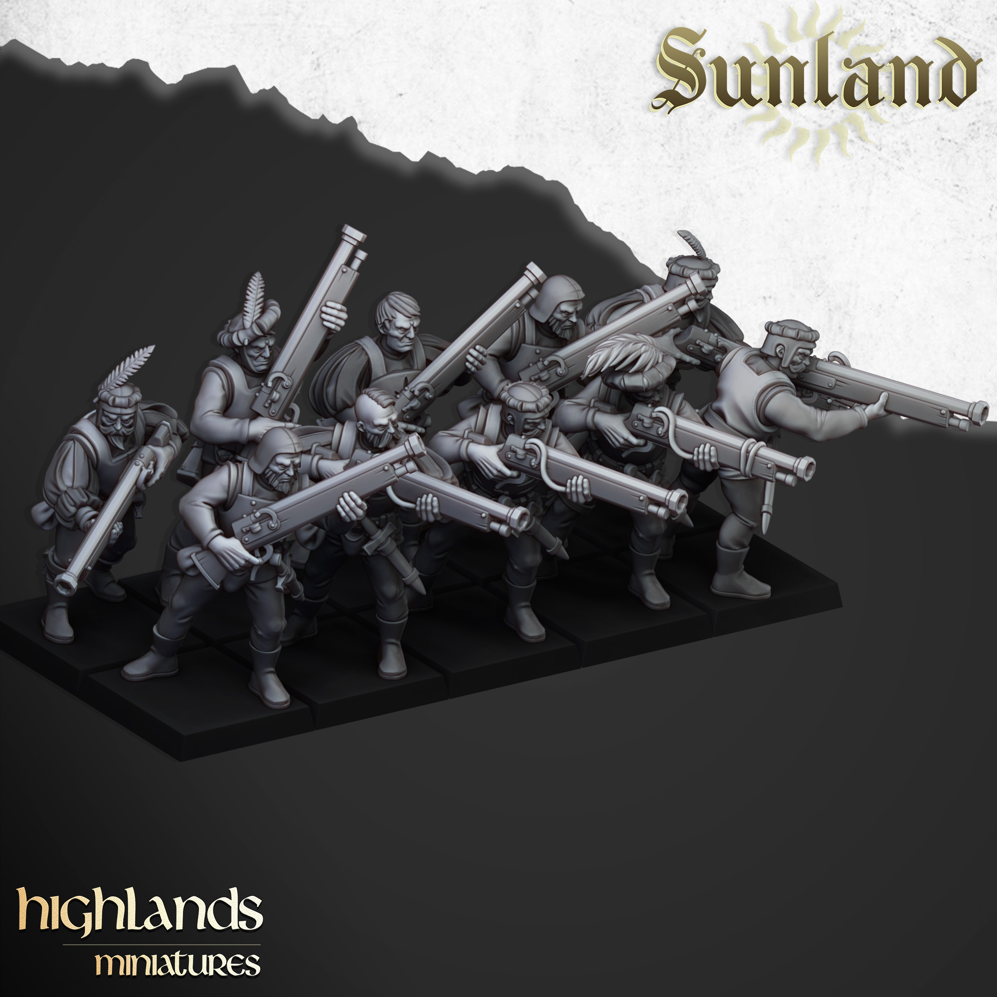 Sunland Arquebusiers, Sunland- Highlands Miniatures