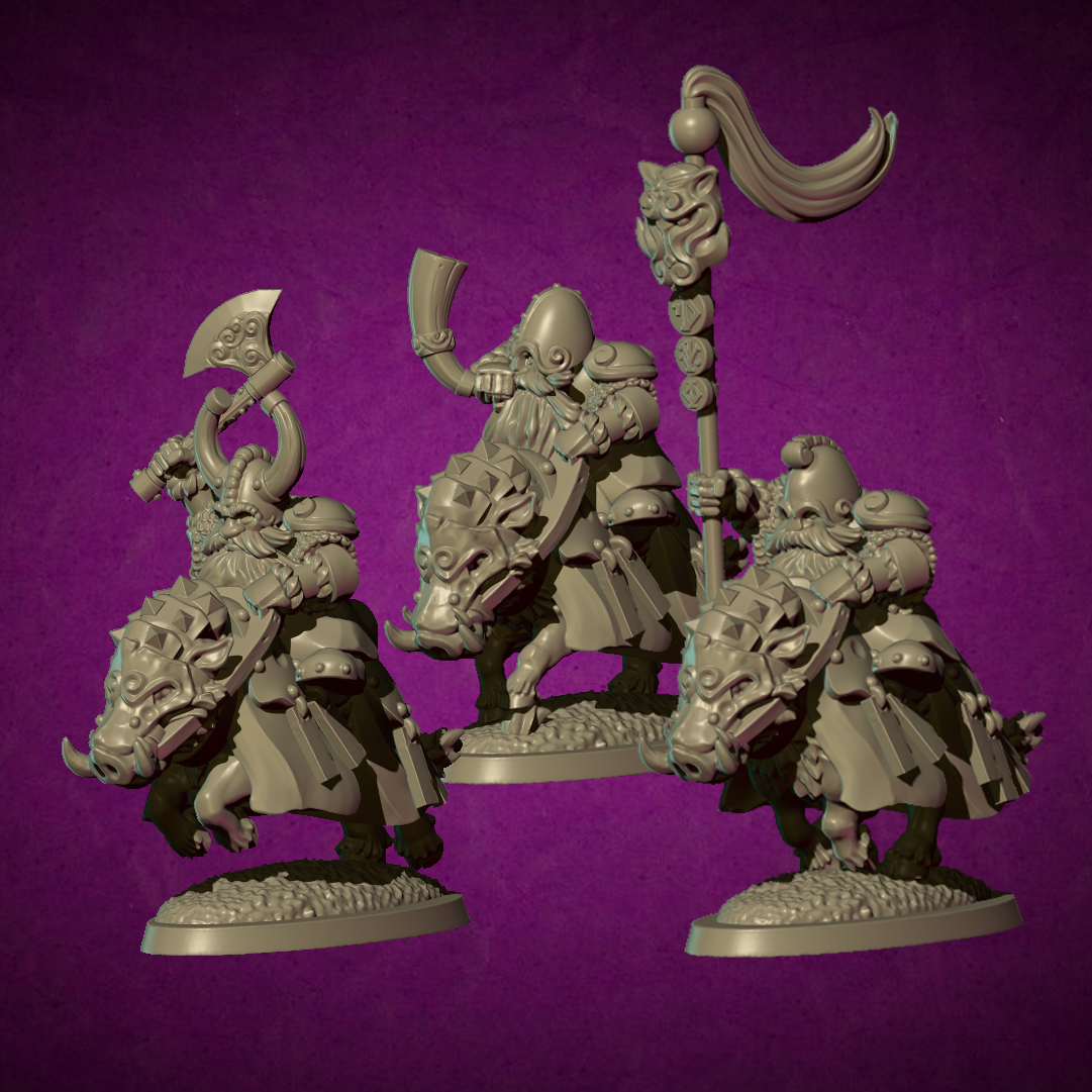 Dwarf Cavalry, Dwarfs - MoM Miniatures