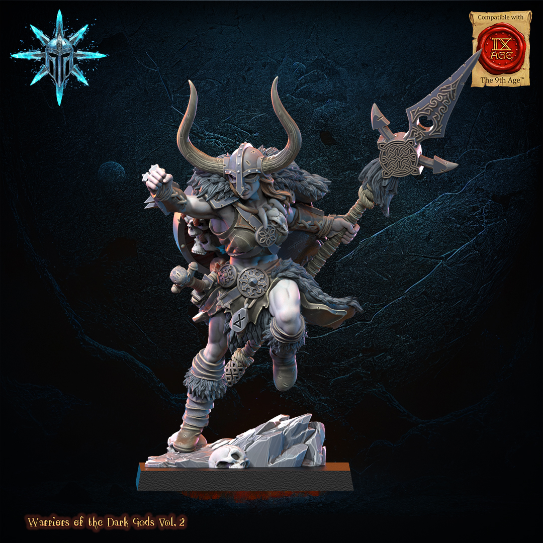 Barbarian Chief with Spear/Axe, Warriors of the Dark Gods, Lost Kingdom