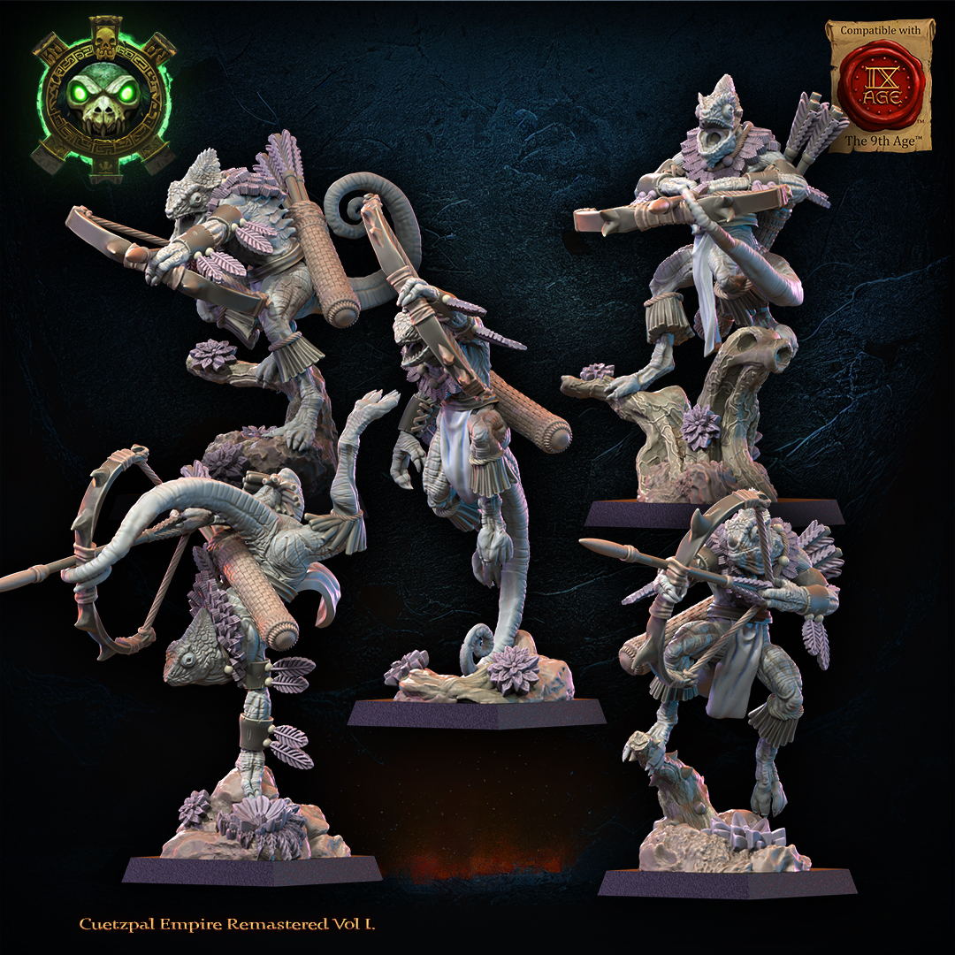 Kuaxotl Unit with Bows including Command Group, Cuetzpal Empire, Lost Kingdom - Image 4
