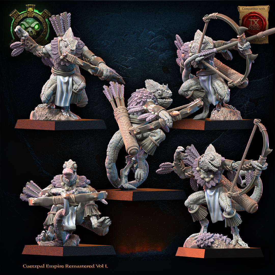 Kuaxotl Unit with Bows including Command Group, Cuetzpal Empire, Lost Kingdom - Image 6
