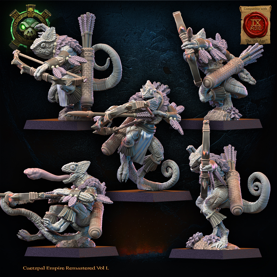 Kuaxotl Unit with Bows including Command Group, Cuetzpal Empire, Lost Kingdom - Image 7