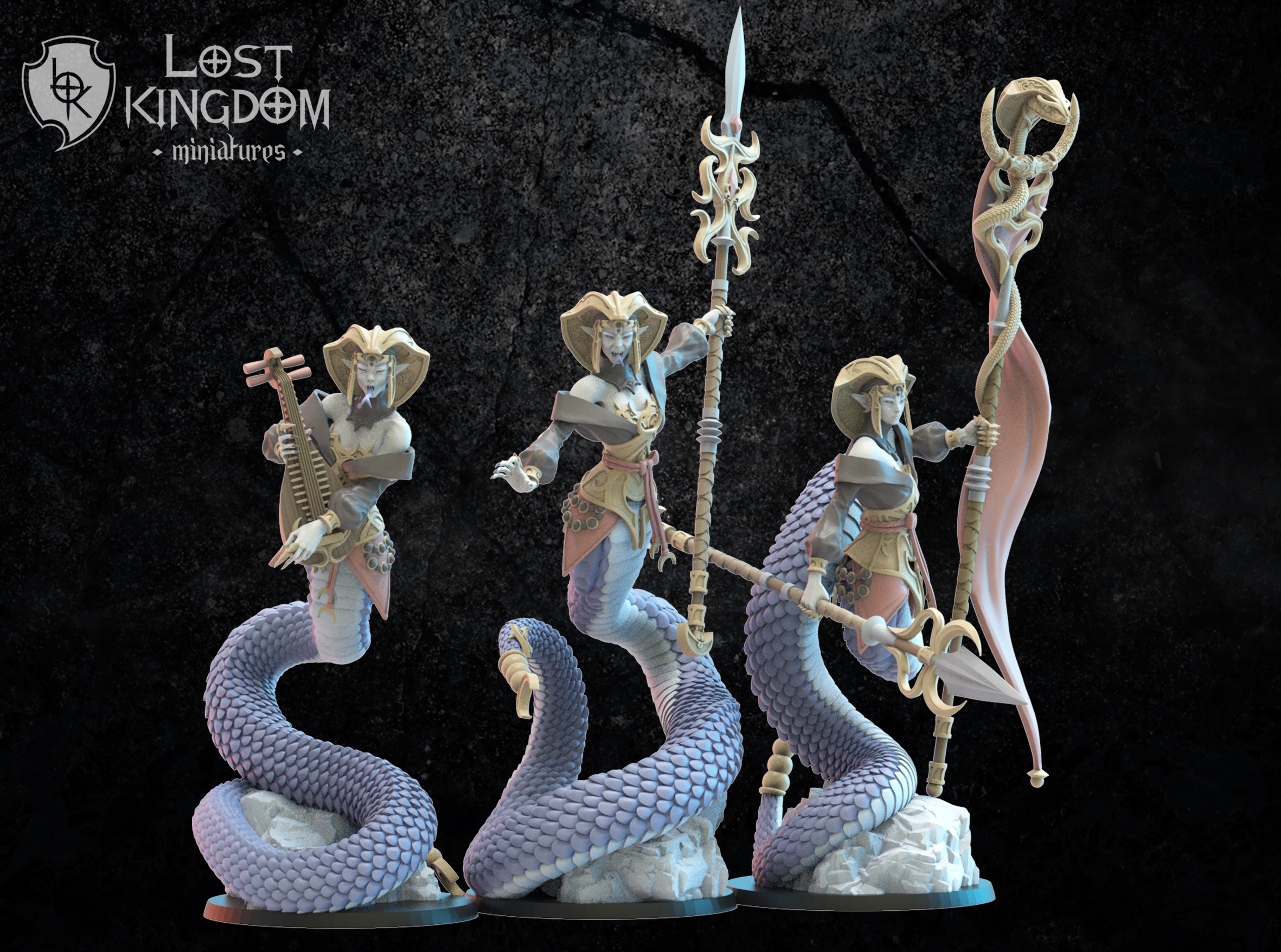 Yumi/Yari Naga Regiment including Command Group, Night Elves, Lost Kingdom - Image 5