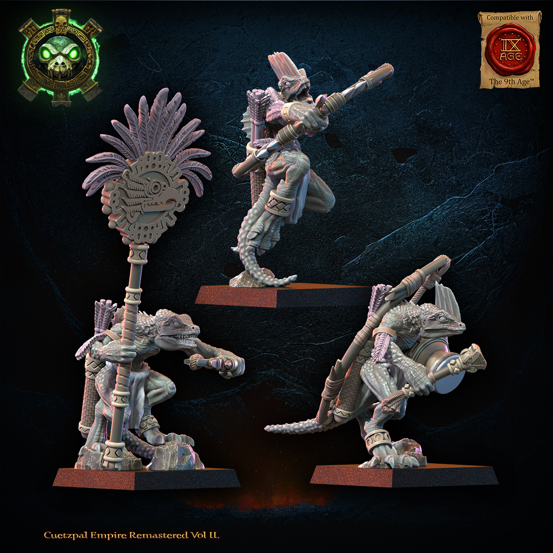 Cuetzpalli Regiment with Bows Command Group, Cuetzpal Empire, Lost Kingdom - Image 4