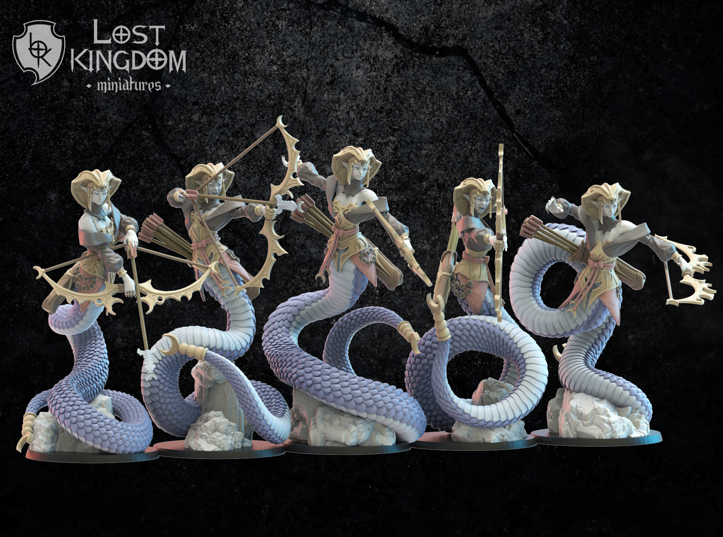Yumi/Yari Naga Regiment including Command Group, Night Elves, Lost Kingdom - Image 8