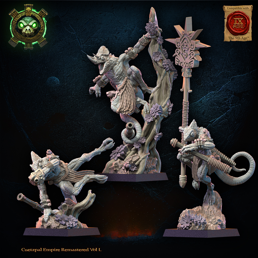 Kuaxotl Unit with Blowpipes including Command Group, Cuetzpal Empire, Lost Kingdom - Image 9