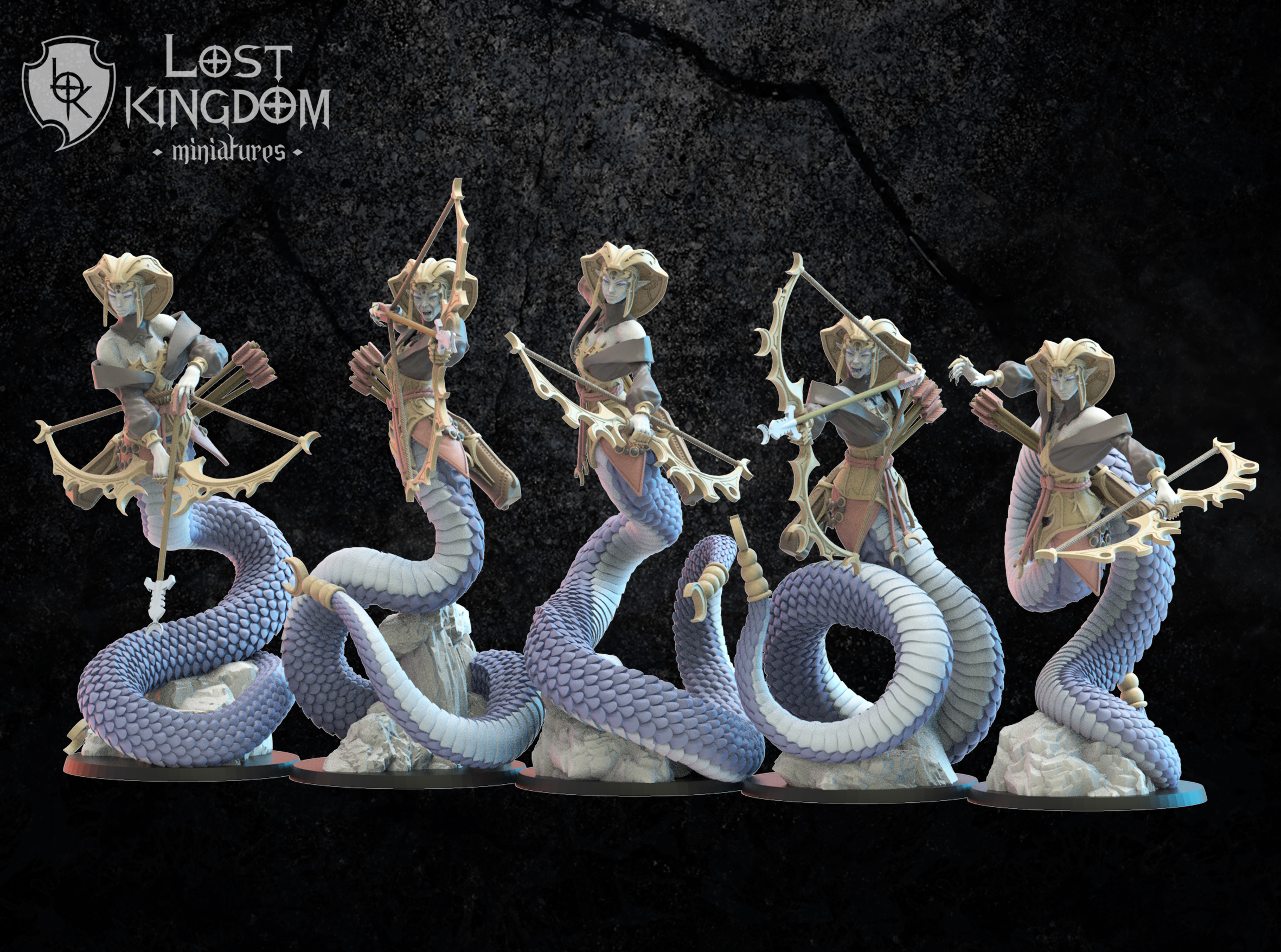 Yumi/Yari Naga Regiment including Command Group, Night Elves, Lost Kingdom - Image 10