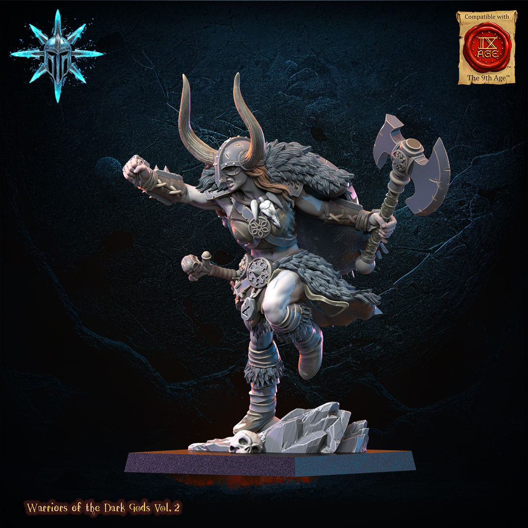 Barbarian Chief with Spear/Axe, Warriors of the Dark Gods, Lost Kingdom - Image 3