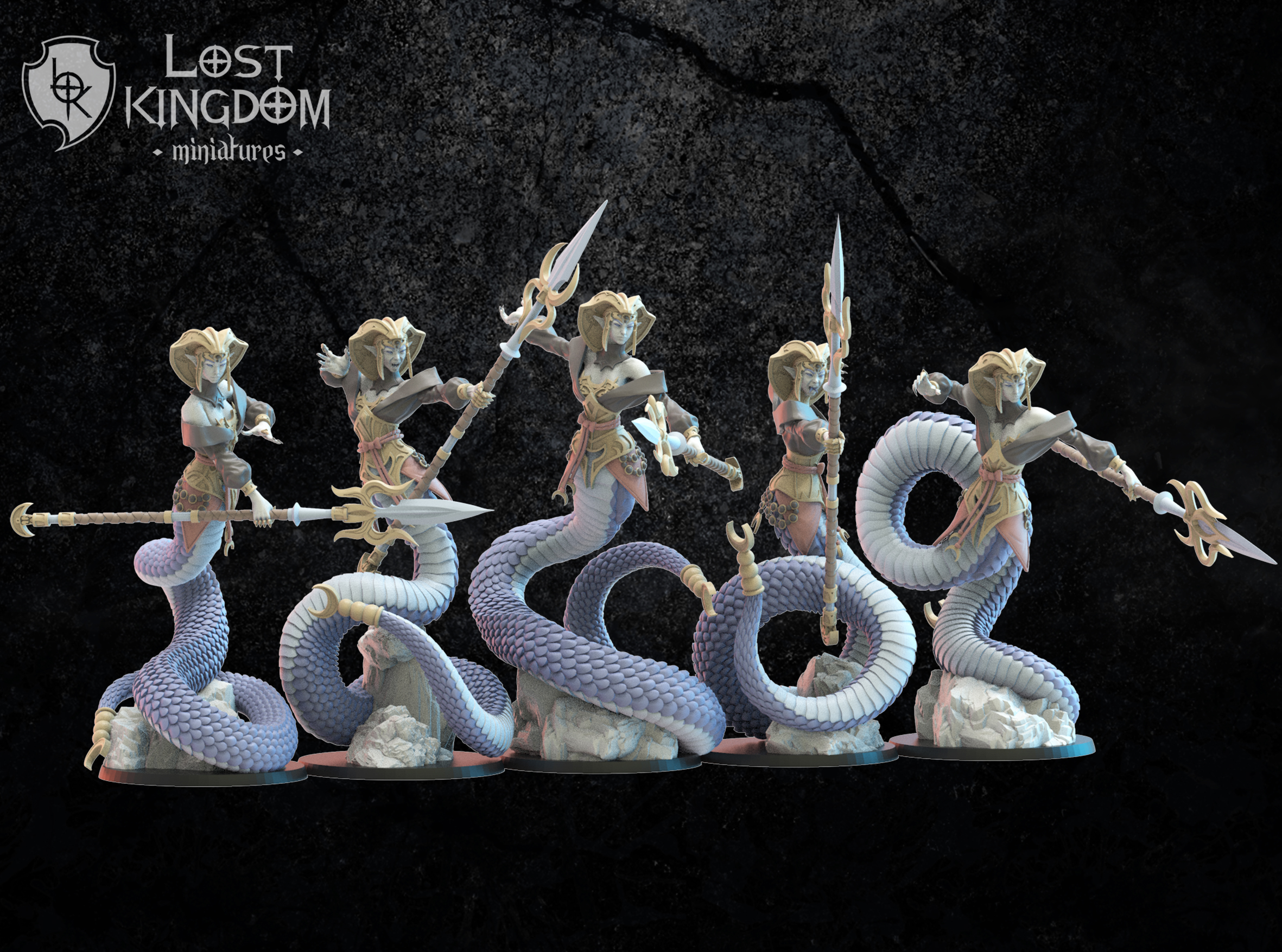 Yumi/Yari Naga Regiment including Command Group, Night Elves, Lost Kingdom - Image 11