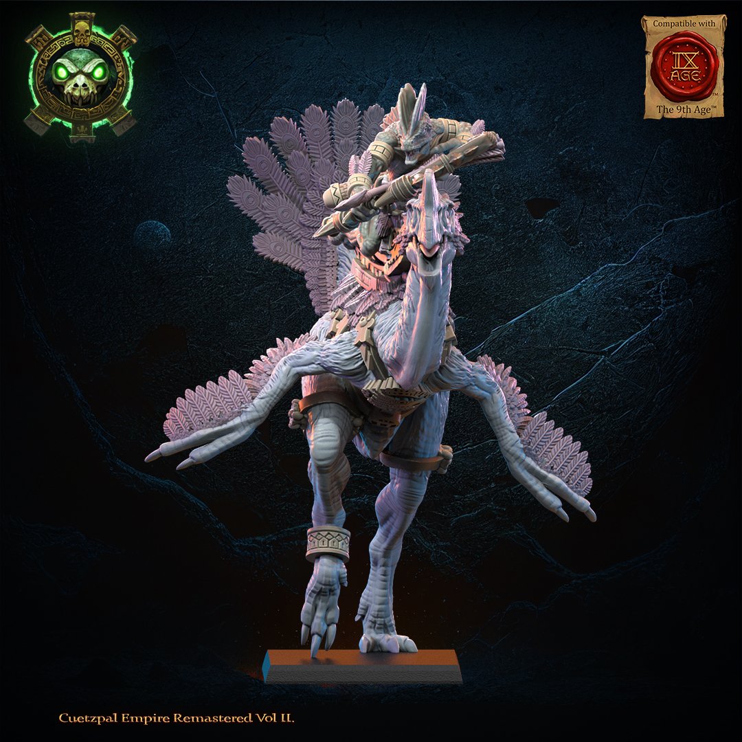 Tocih, Cuetzpalli Heroine on Oviraptor, Cuetzpal Empire, Lost Kingdom