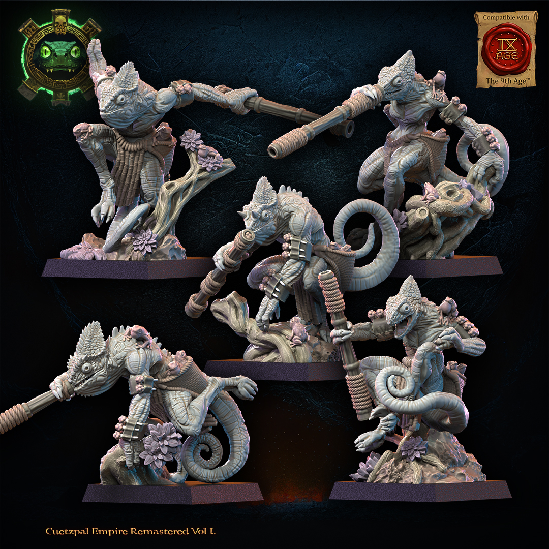Kuaxotl Unit with Blowpipes including Command Group, Cuetzpal Empire, Lost Kingdom - Image 3