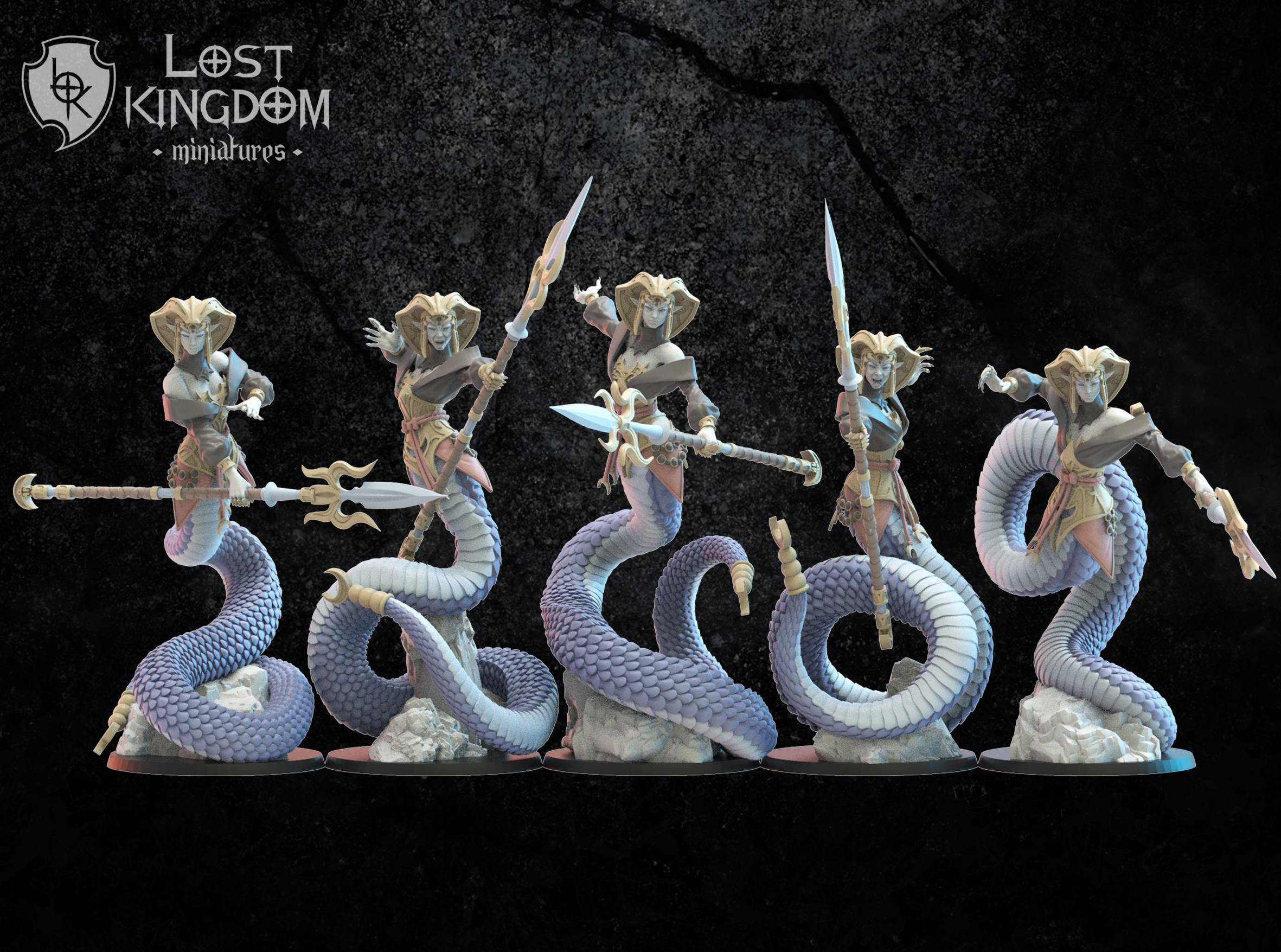 Yumi/Yari Naga Regiment including Command Group, Night Elves, Lost Kingdom - Image 12