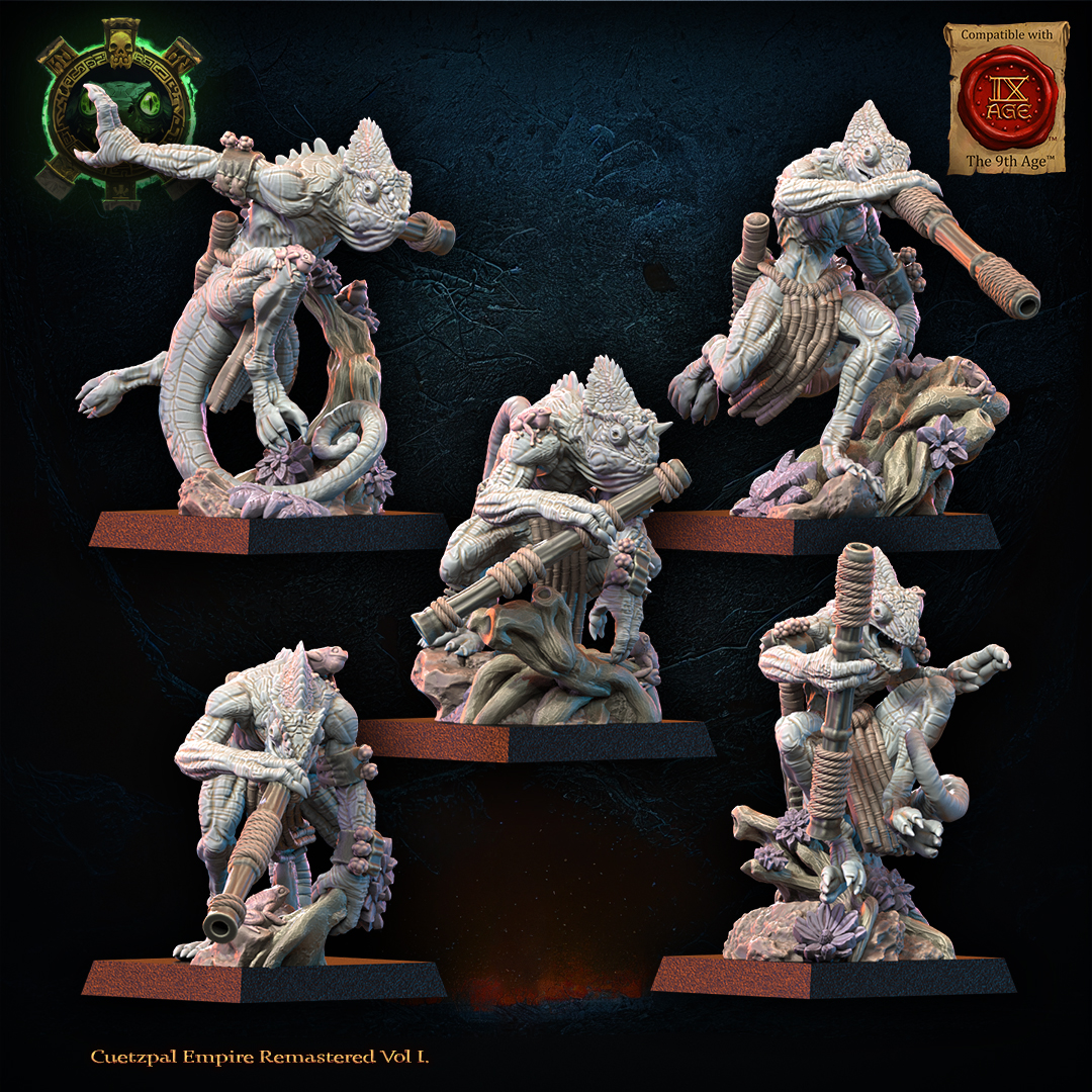 Kuaxotl Unit with Blowpipes including Command Group, Cuetzpal Empire, Lost Kingdom - Image 4