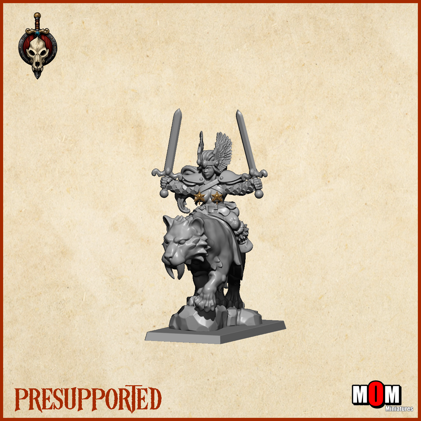 Amazonian Champion on a Saber-Toothed Tiger, Warbound Amazons - MoM Miniatures - Image 5