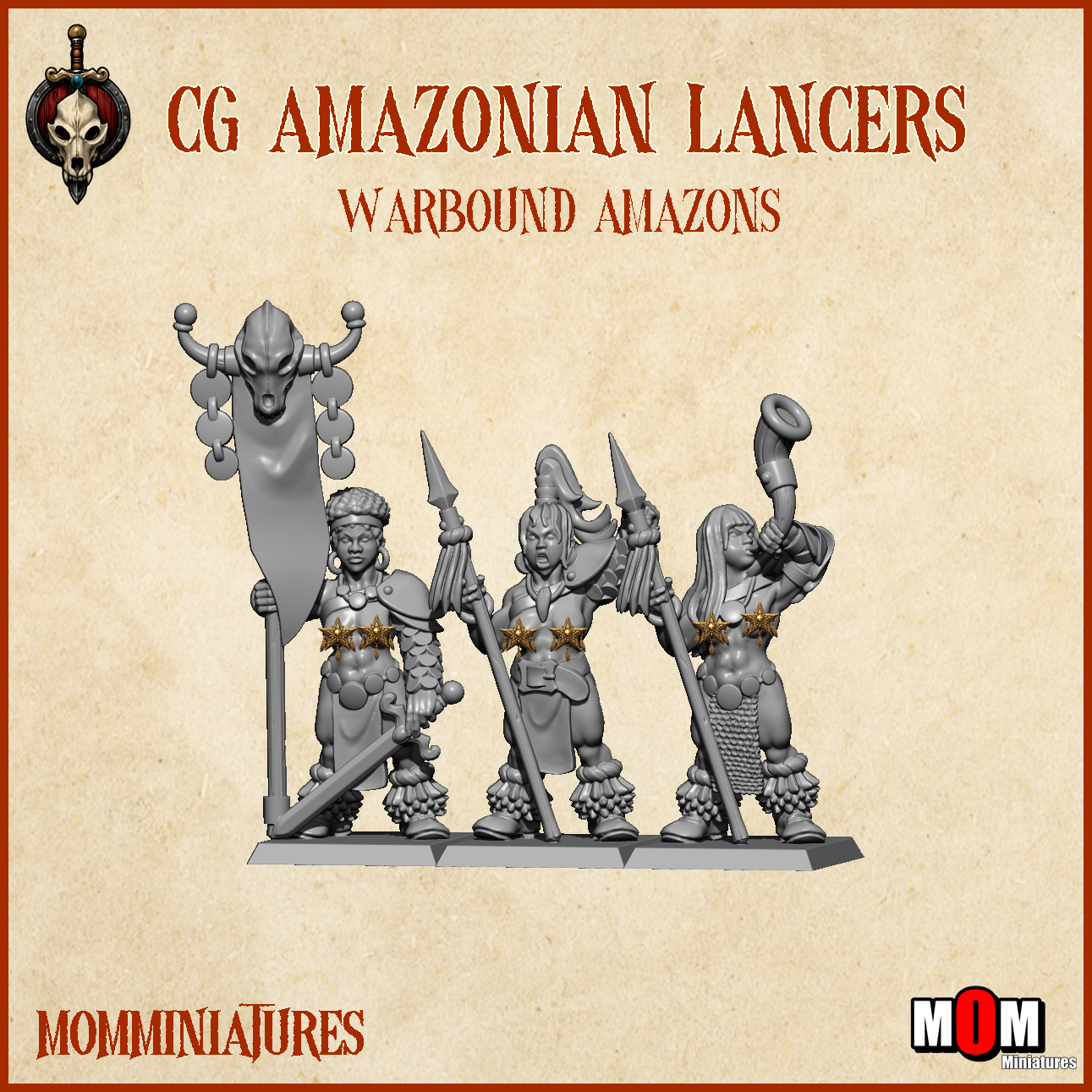 Amazonian Lancers including Command Group, Warbound Amazons - MoM Miniatures - Image 5