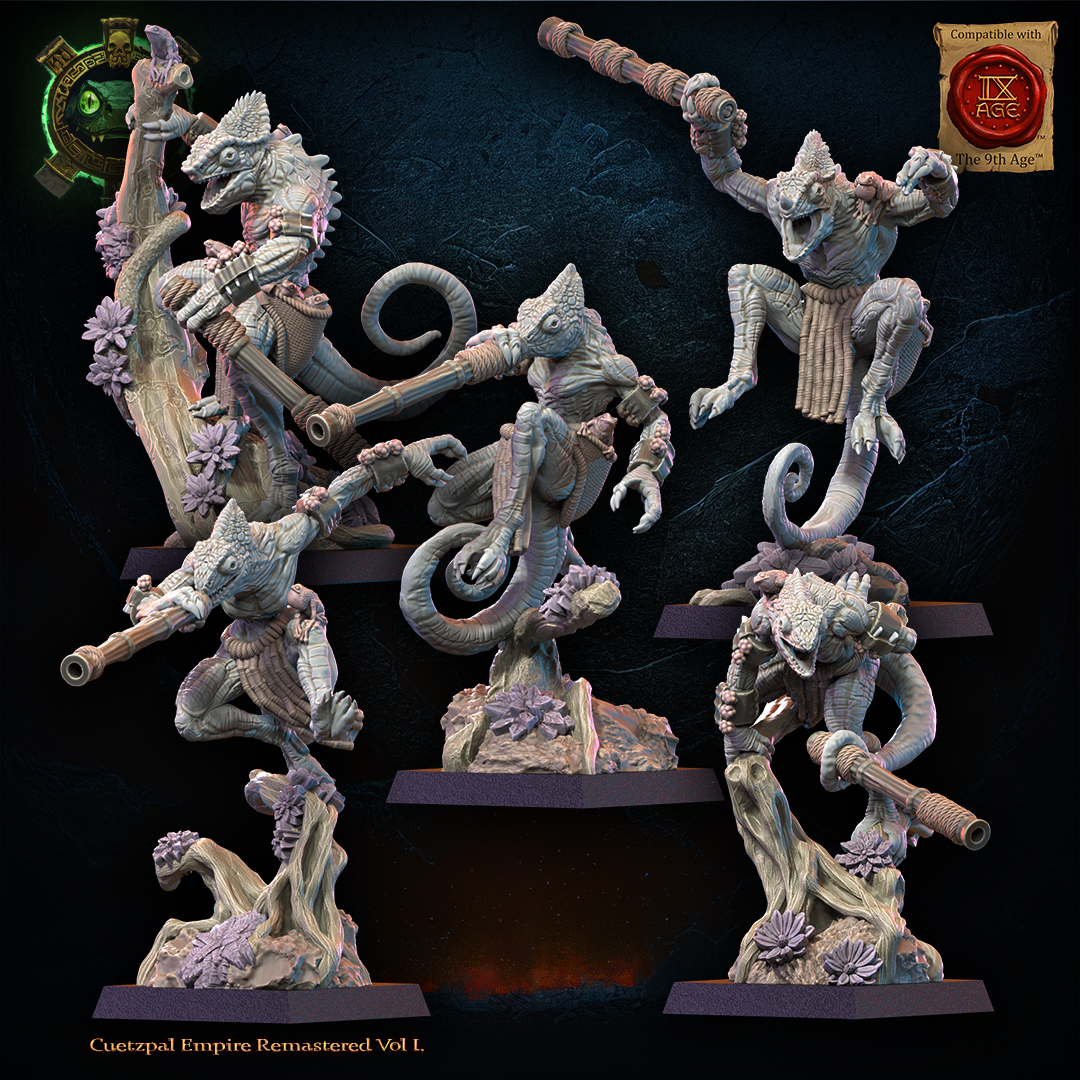 Kuaxotl Unit with Blowpipes including Command Group, Cuetzpal Empire, Lost Kingdom - Image 6