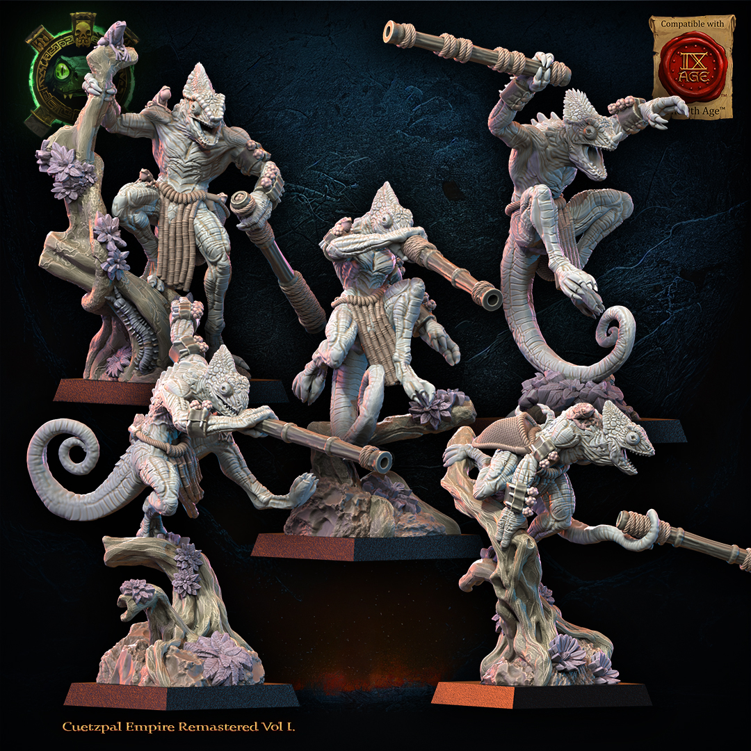 Kuaxotl Unit with Blowpipes including Command Group, Cuetzpal Empire, Lost Kingdom