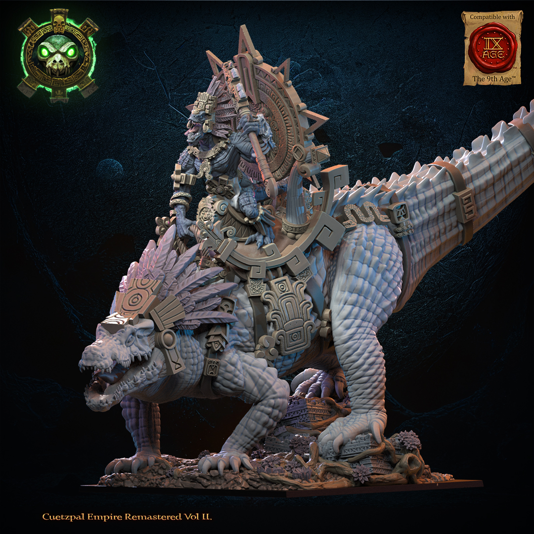 Citlallicue, Cipactli Heroine on Deinosuchus, Cuetzpal Empire, Lost Kingdom - Image 4