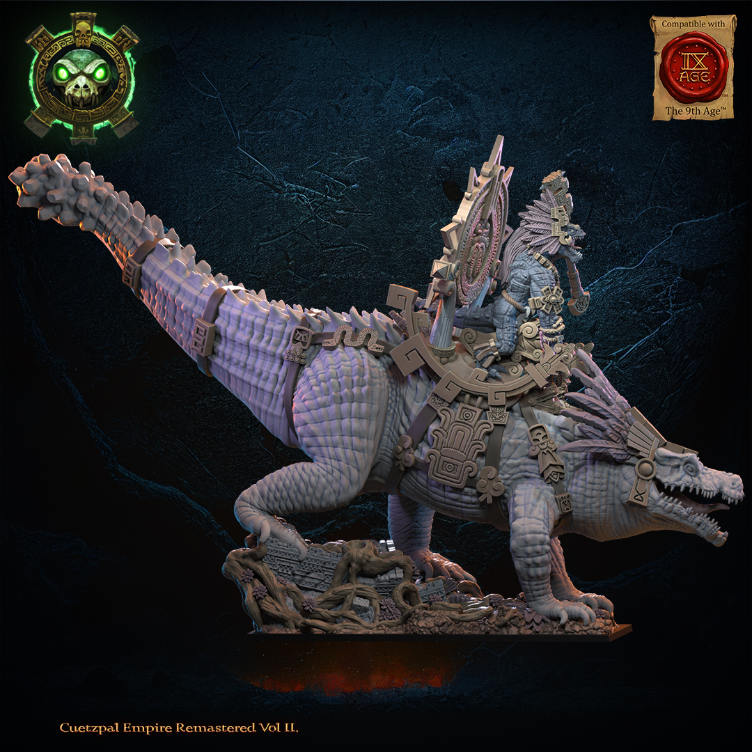 Citlallicue, Cipactli Heroine on Deinosuchus, Cuetzpal Empire, Lost Kingdom - Image 3
