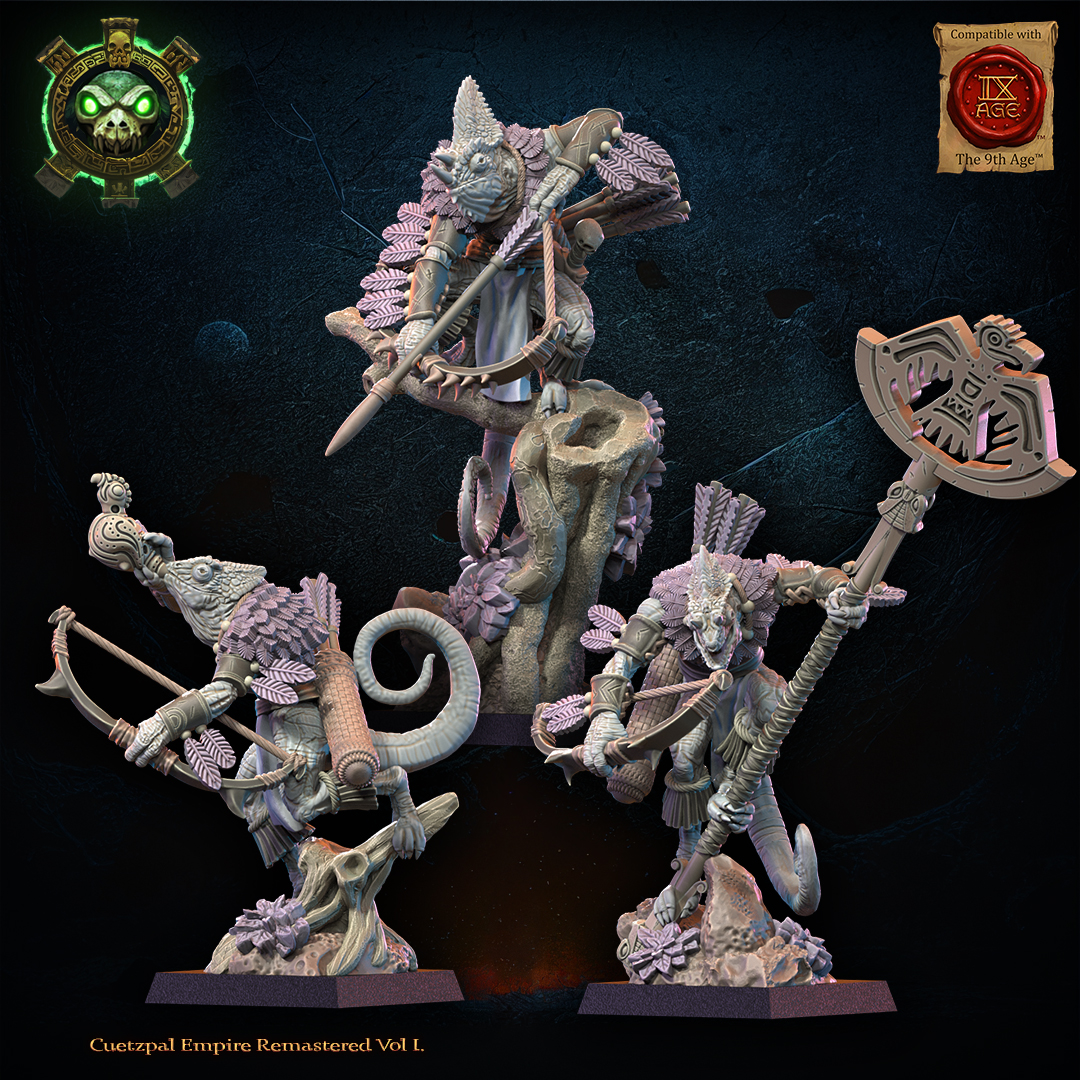 Kuaxotl Unit with Bows including Command Group, Cuetzpal Empire, Lost Kingdom - Image 9