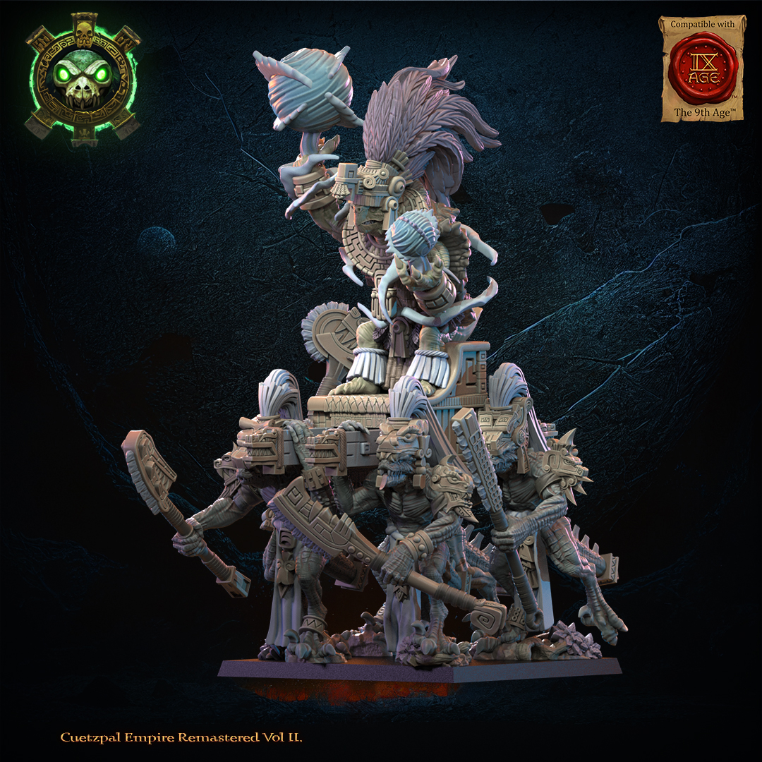 Tezcatlipoca, the Living God on Palanquin, Cuetzpal Empire, Lost Kingdom - Image 4