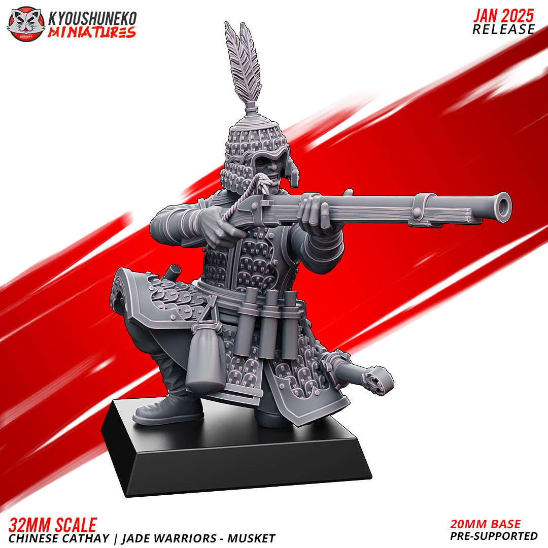 Jade Warriors with Musket, Chinese Cathay, Kyoushuneko Miniatures - Image 2