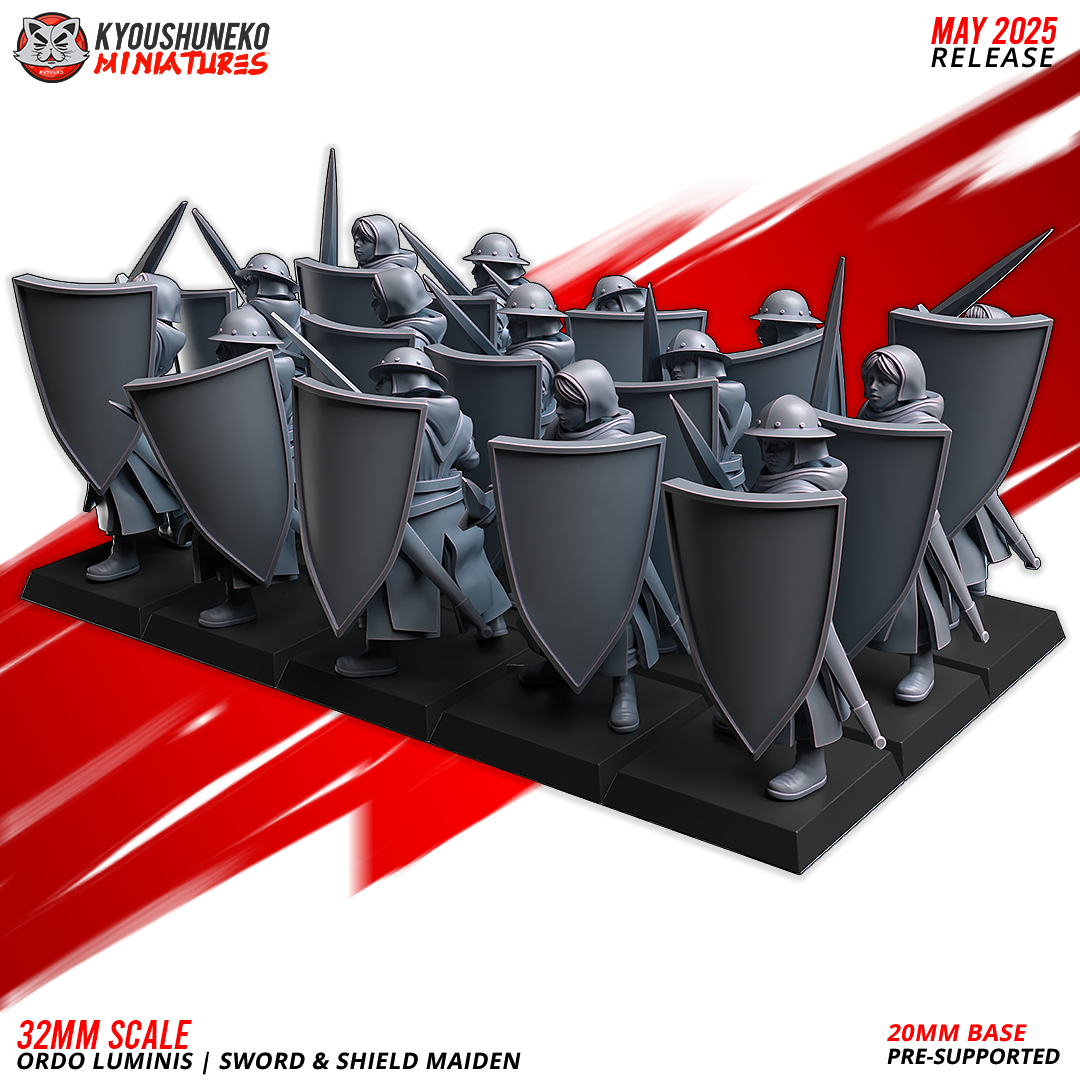 Sword and Shield Maiden, Ordo Luminis, Kyoushuneko Miniatures - Image 2