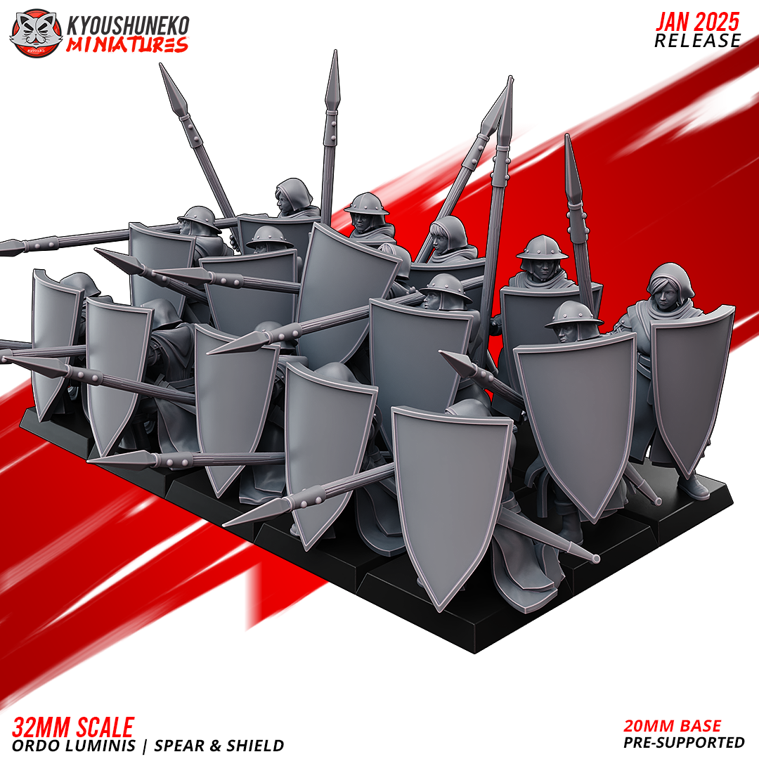 Spear and Shield Maiden, Ordo Luminis, Kyoushuneko Miniatures - Image 2