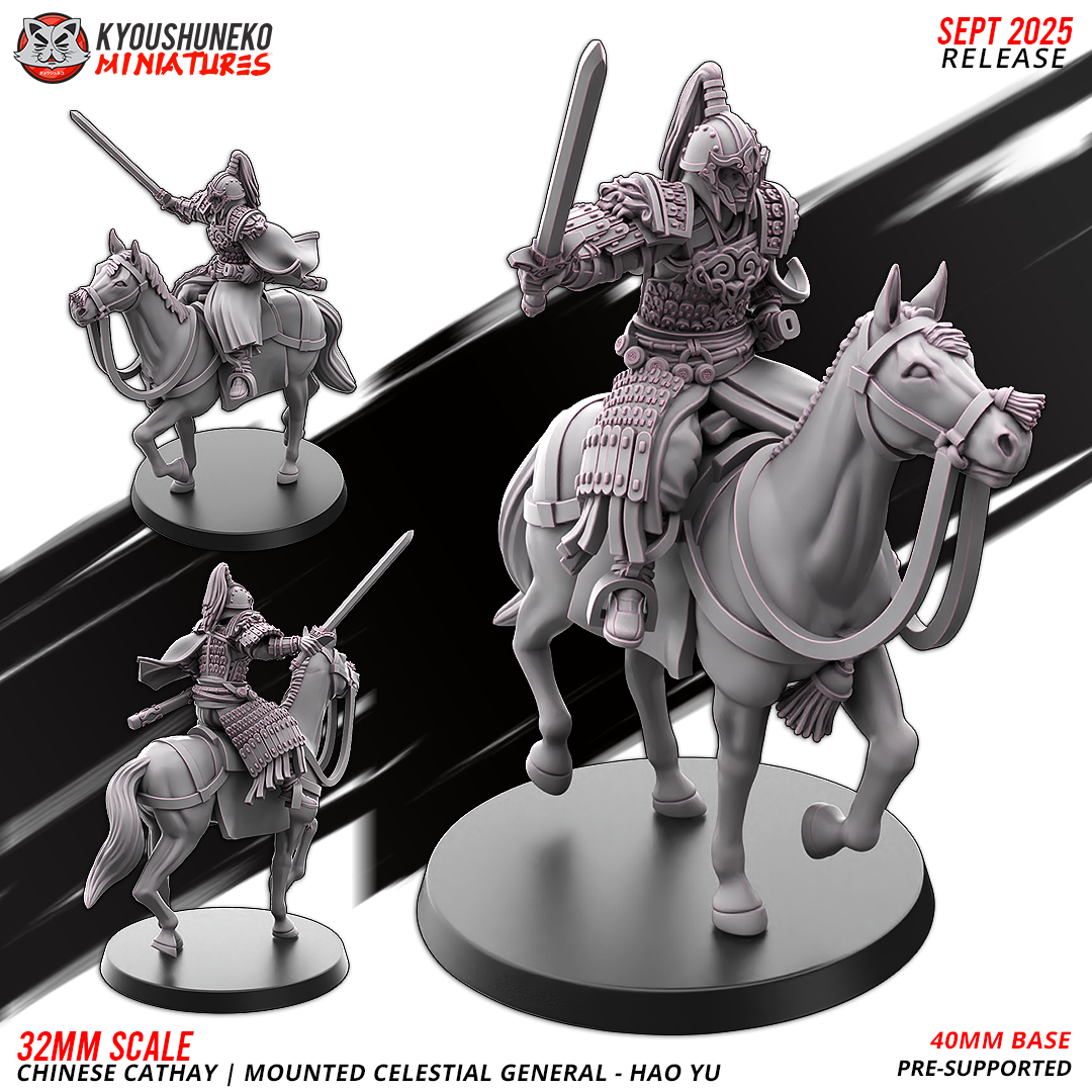 Mounted Celestial General Hao Yu, Chinese Cathay, Kyoushuneko Miniatures