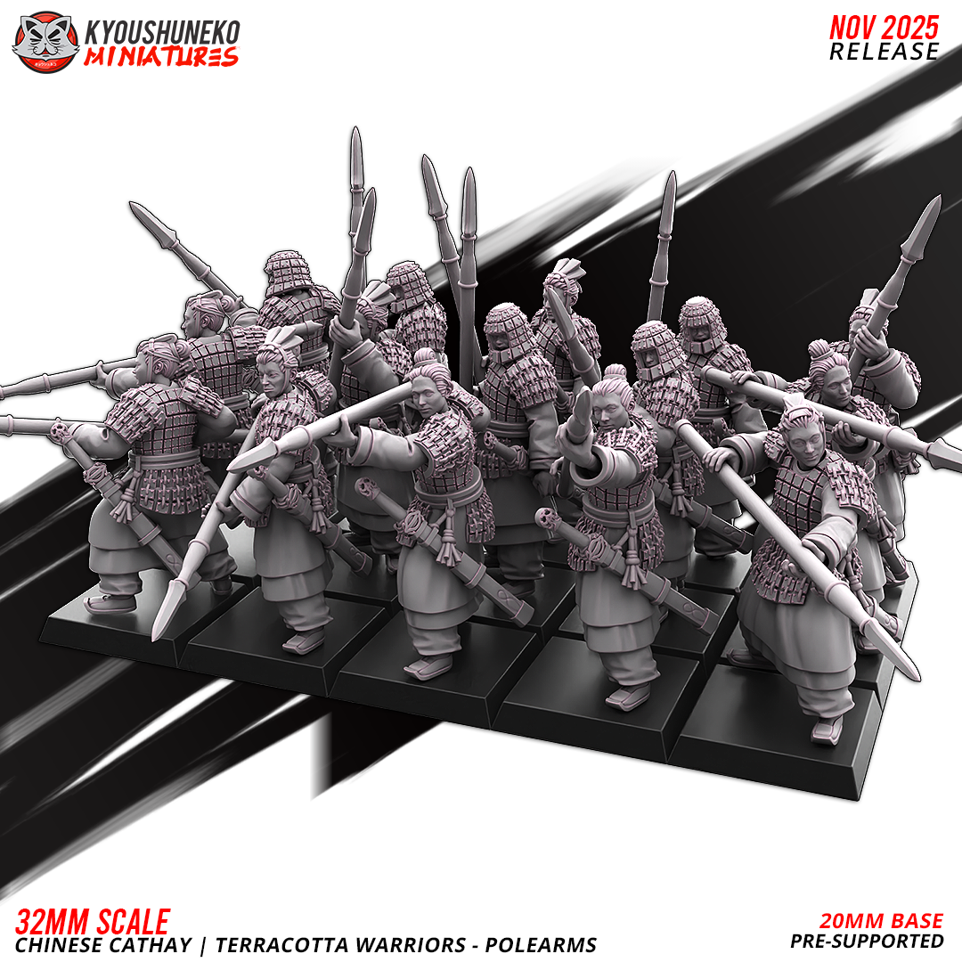 Terracotta Warriors - Polearm, Chinese Cathay, Kyoushuneko Miniatures