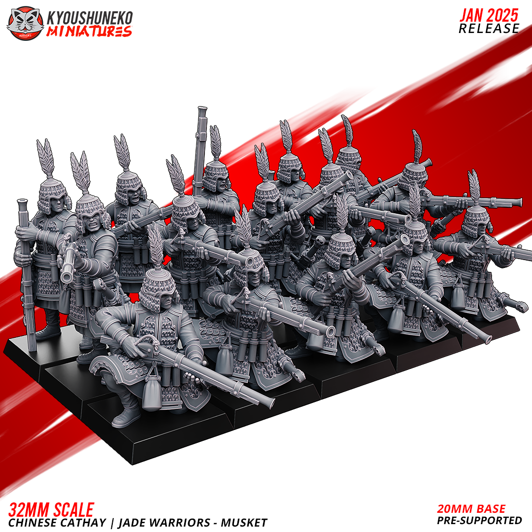 Jade Warriors with Musket, Chinese Cathay, Kyoushuneko Miniatures