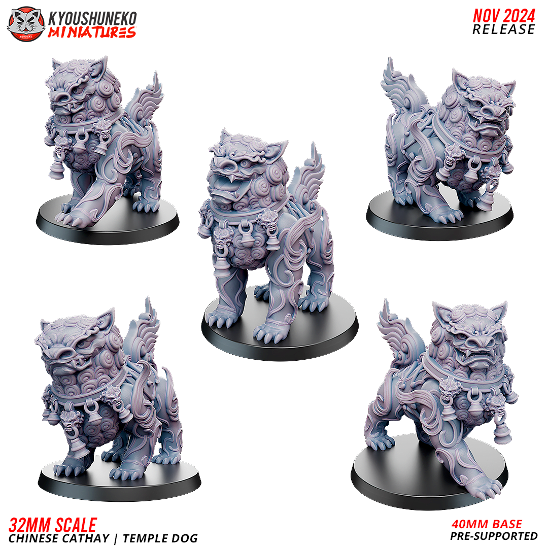 Temple Dogs, Chinese Cathay, Kyoushuneko Miniatures